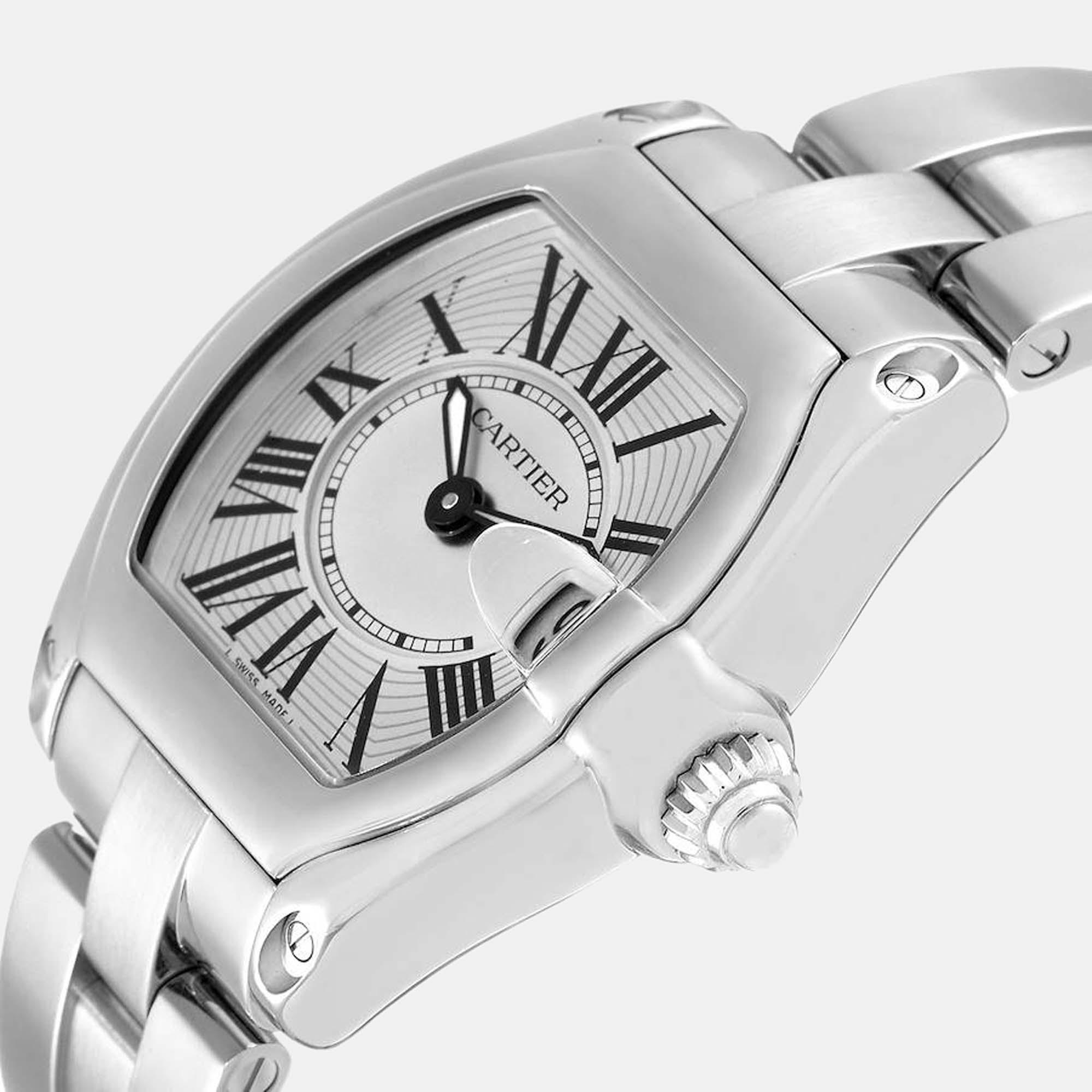 

Cartier Silver Stainless Steel Roadster W62016V3 Quartz Women's Wristwatch 30 mm