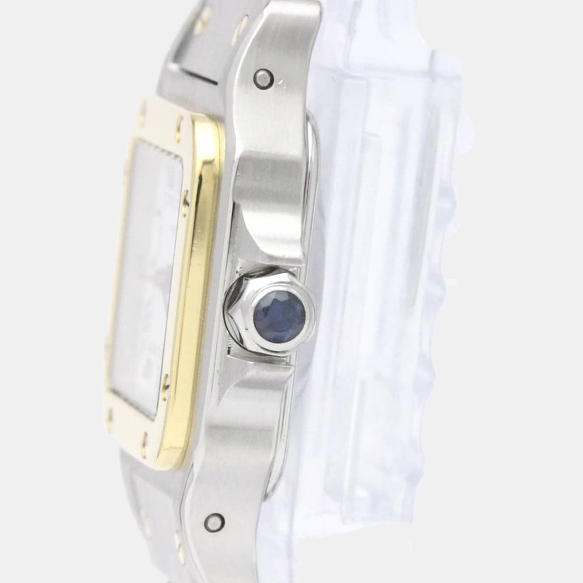 

Cartier White 18k Yellow Gold And Stainless Steel Santos Galbee Automatic Women's Wristwatch 24 mm