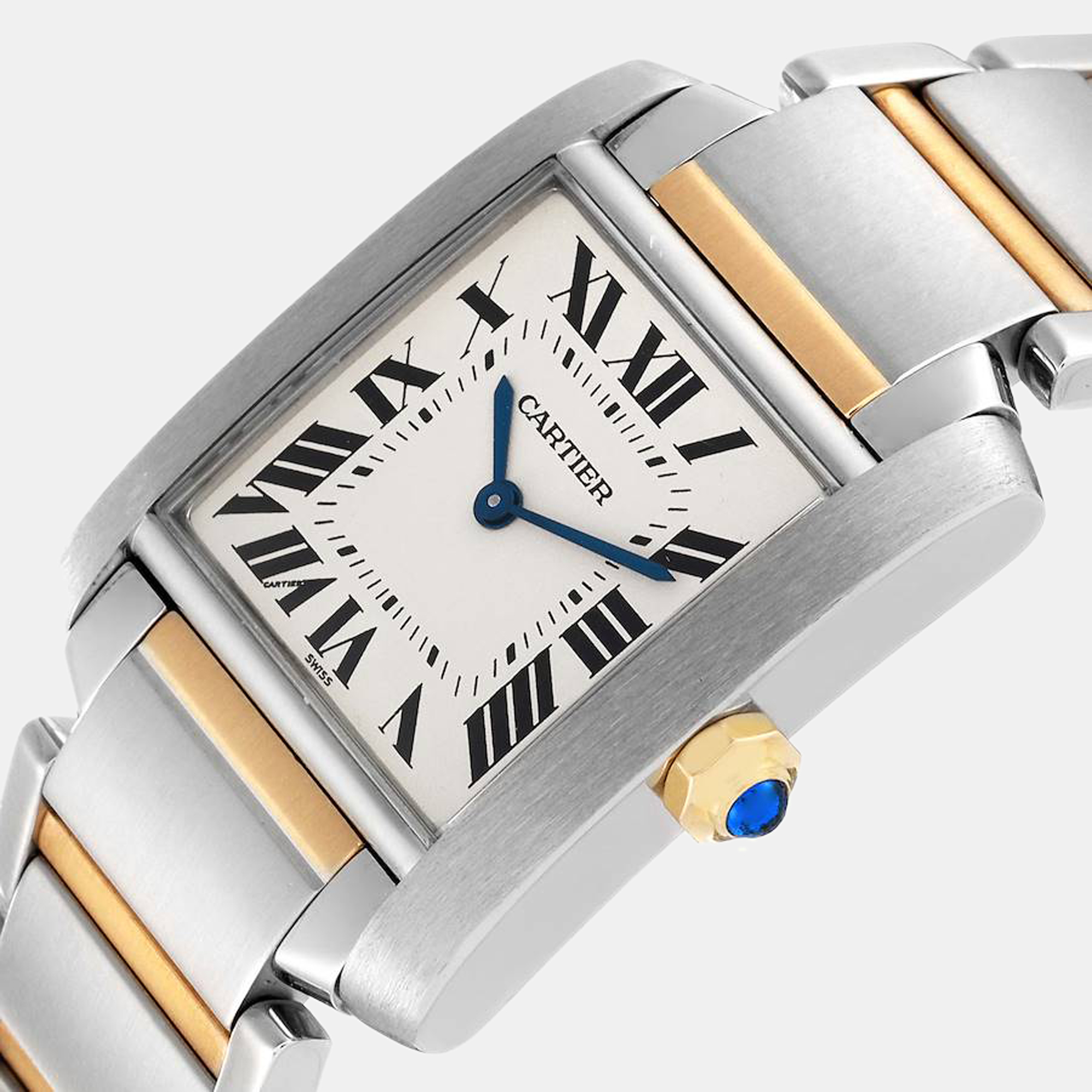 

Cartier Silver 18k Yellow Gold And Stainless Steel Tank Francaise W2TA0003 Quartz Women's Wristwatch 25 mm