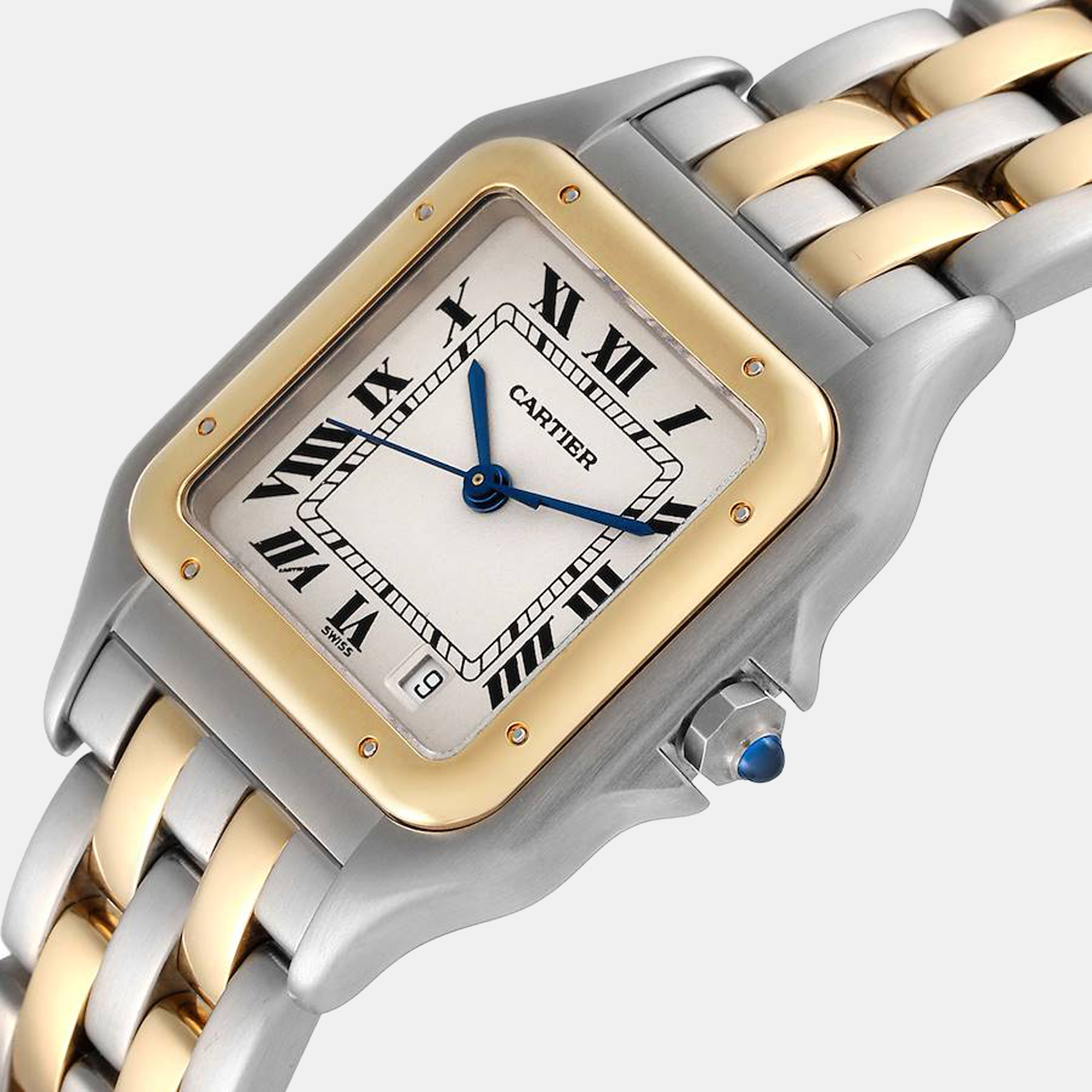 

Cartier Silver 18k Yellow Gold And Stainless Steel Panthere W25028B8 Quartz Women's Wristwatch 26 mm