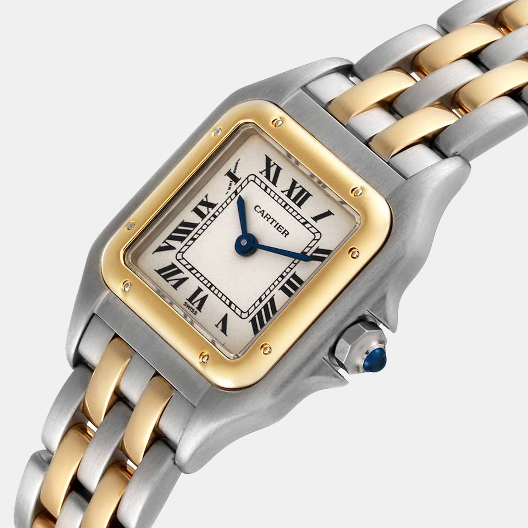 

Cartier Silver 18k Yellow Gold And Stainless Steel Panthere W25029B6 Quartz Women's Wristwatch 22 mm