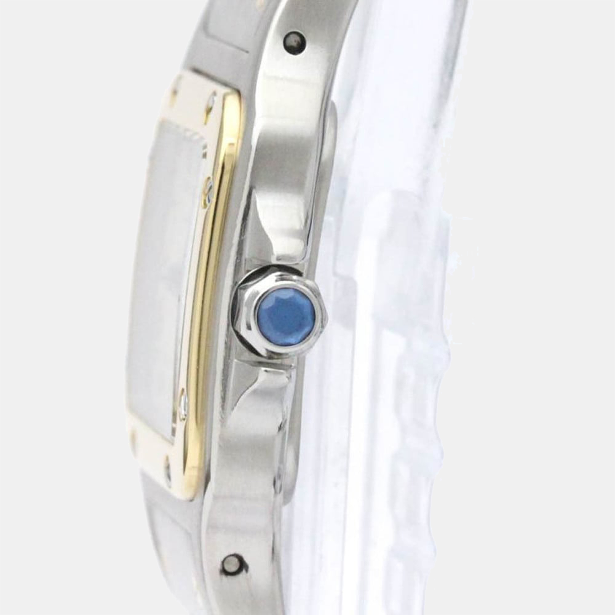 

Cartier Silver 18k Yellow Gold And Stainless Steel Santos Galbee 1057930 Quartz Women's Wristwatch 24 mm