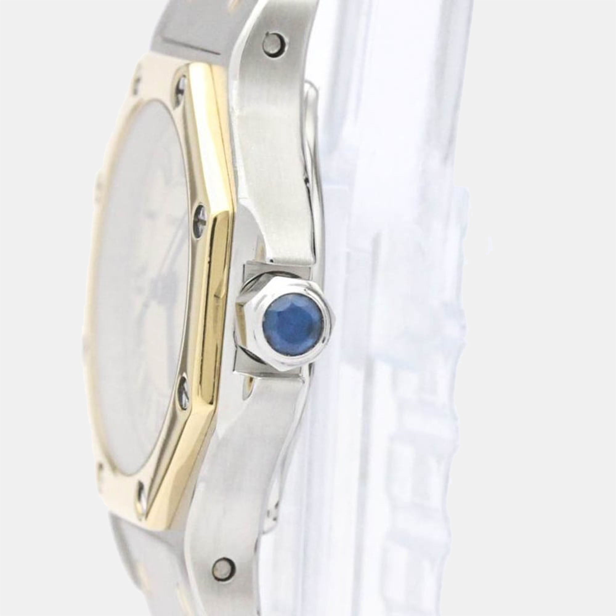 

Cartier Ivory 18k Yellow Gold And Stainless Steel Santos Octagon 187903 Quartz Women's Wristwatch 24 mm, White