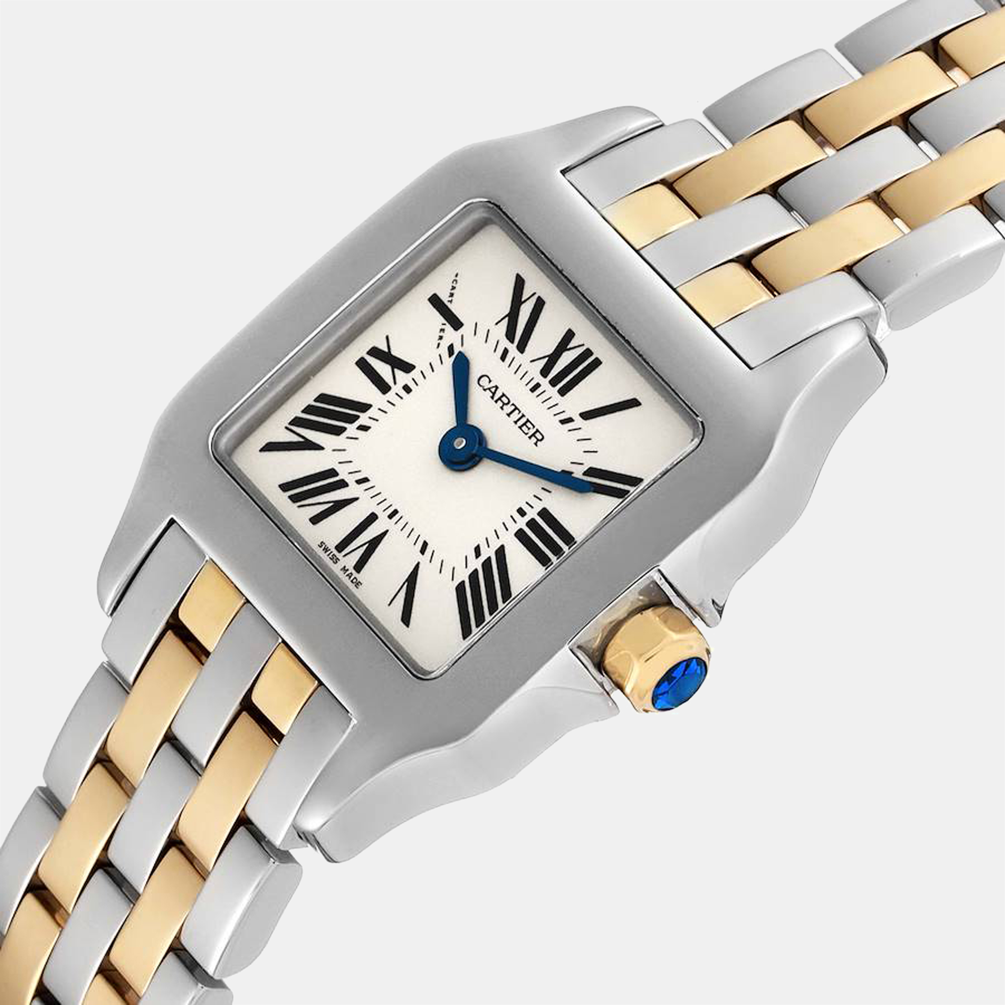 

Cartier Silver 18k Yellow Gold And Stainless Steel Santos Demoiselle W25066Z6 Quartz Women's Wristwatch 22 mm