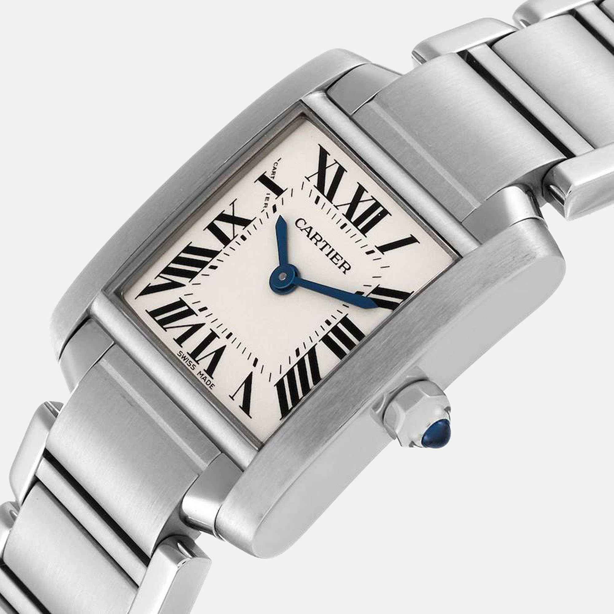 

Cartier Silver Stainless Steel Tank Francaise W51008Q3 Quartz Women's Wristwatch 20 mm