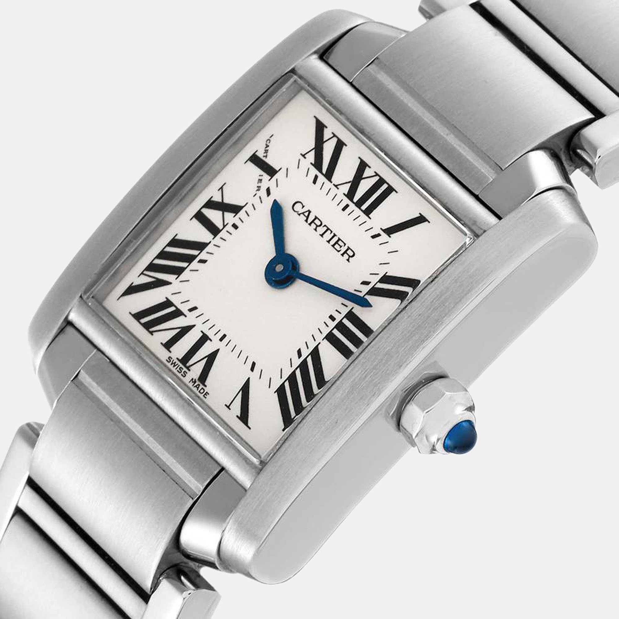 

Cartier Silver Stainless Steel Tank Francaise W51008Q3 Quartz Women's Wristwatch 20 mm
