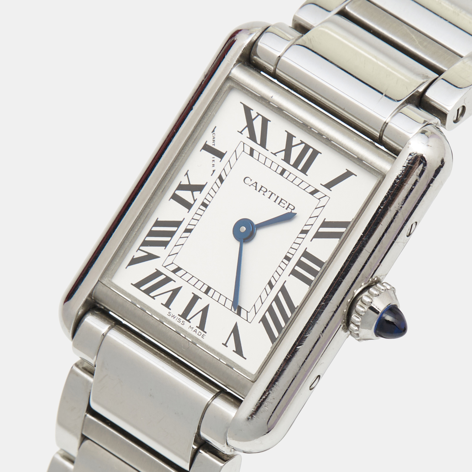 

Cartier Silver Stainless Steel Tank Must WSTA0051 Women's Wristwatch