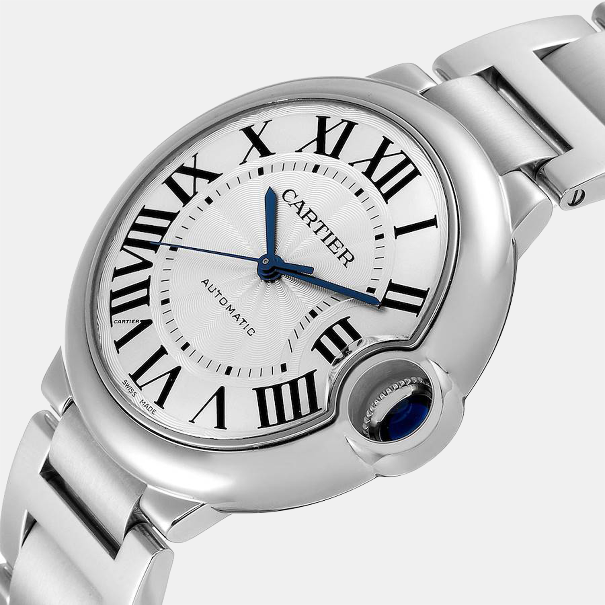 

Cartier Silver Stainless Steel Ballon Bleu W6920046 Automatic Women's Wristwatch 37 mm