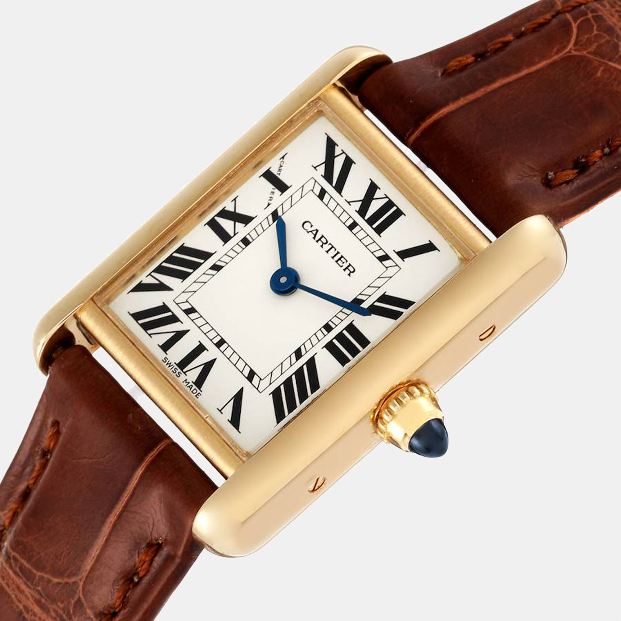 

Cartier Silver 18k Yellow Gold Tank Louis W1529856 Quartz Women's Wristwatch 22 mm