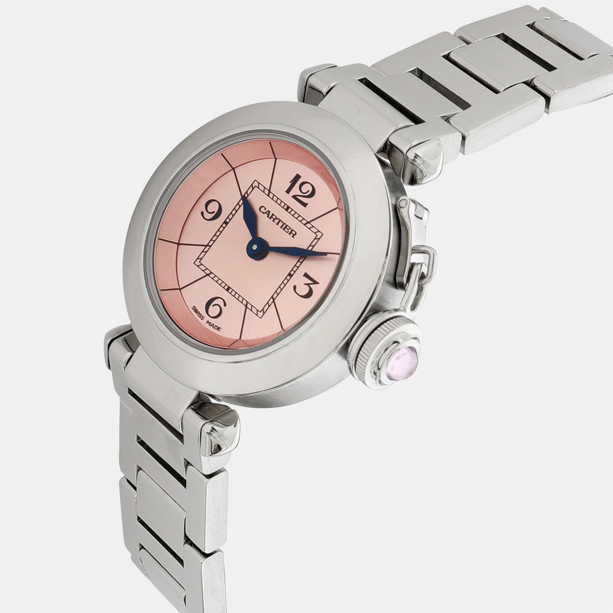 

Cartier Pink Stainless Steel Miss Pasha W3140008 Quartz Women's Wristwatch 27 mm