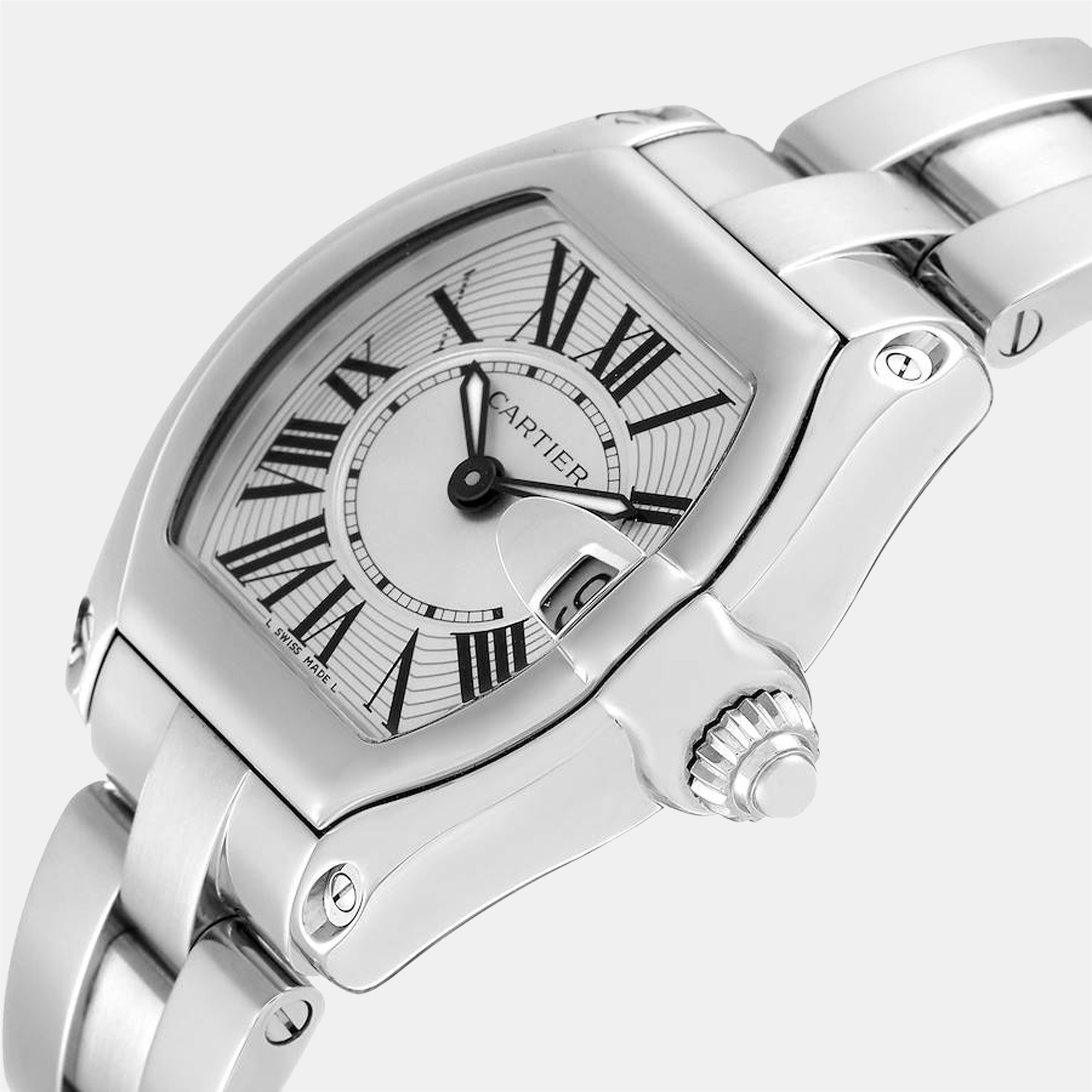 

Cartier Silver Stainless Steel Roadster W62016V3 Women's Wristwatch 30 mm