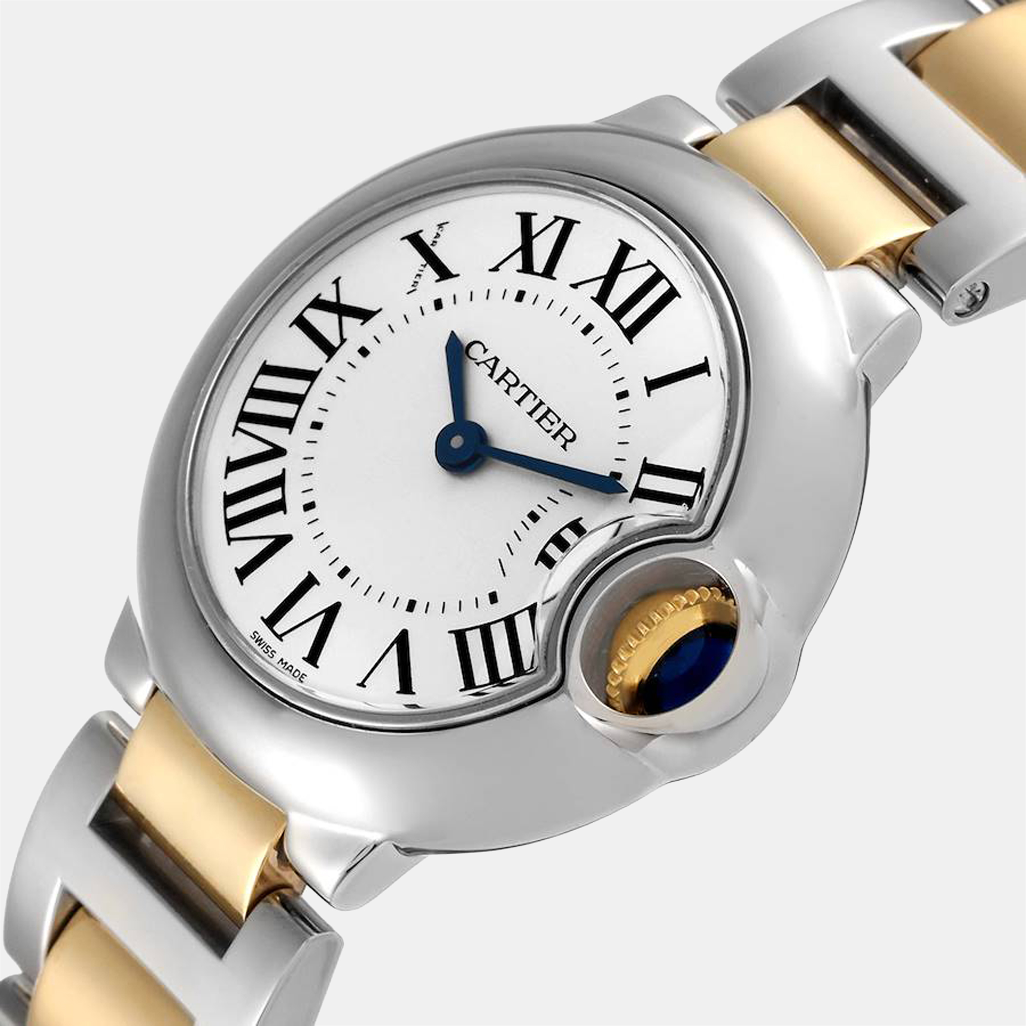 

Cartier Silver 18K Yellow Gold And Stainless Steel Ballon Bleu W69007Z3 Women's Wristwatch 28 mm