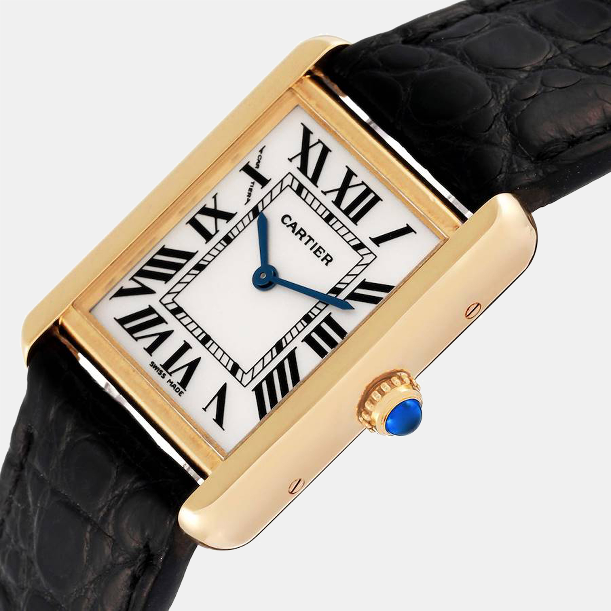 

Cartier Silver 18K Yellow Gold Tank Solo W1018755 Women's Wristwatch 30 mm