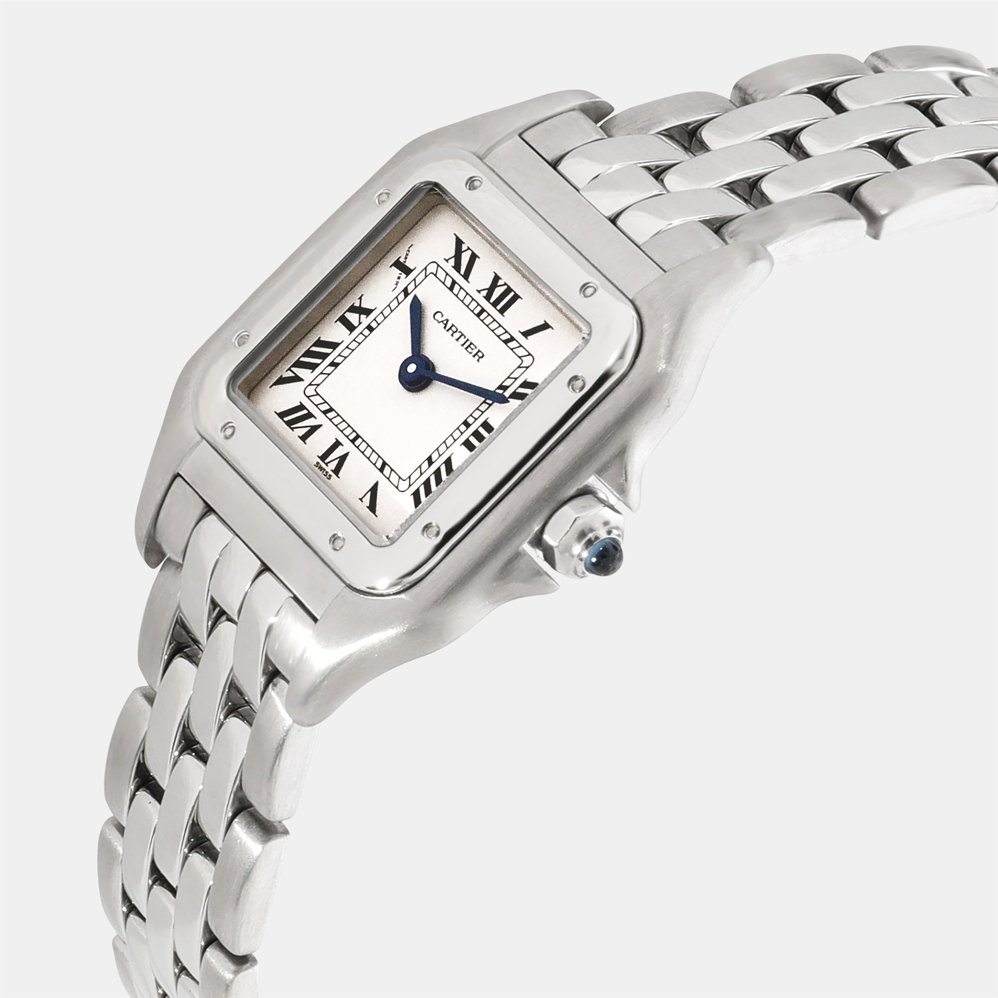 

Cartier Silver and Stainless Steel Panthere W25033P5 Women's Wristwatch 22 mm, White