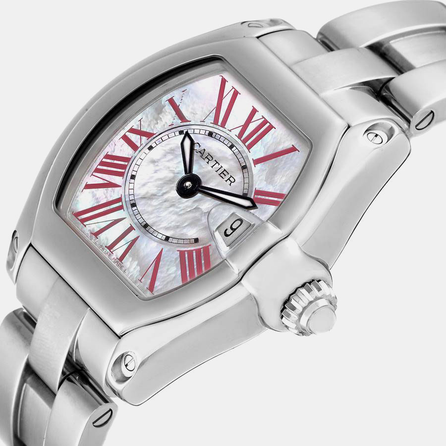 

Cartier MOP Stainless Steel Roadster W6206006 Quartz Women's Wristwatch, White