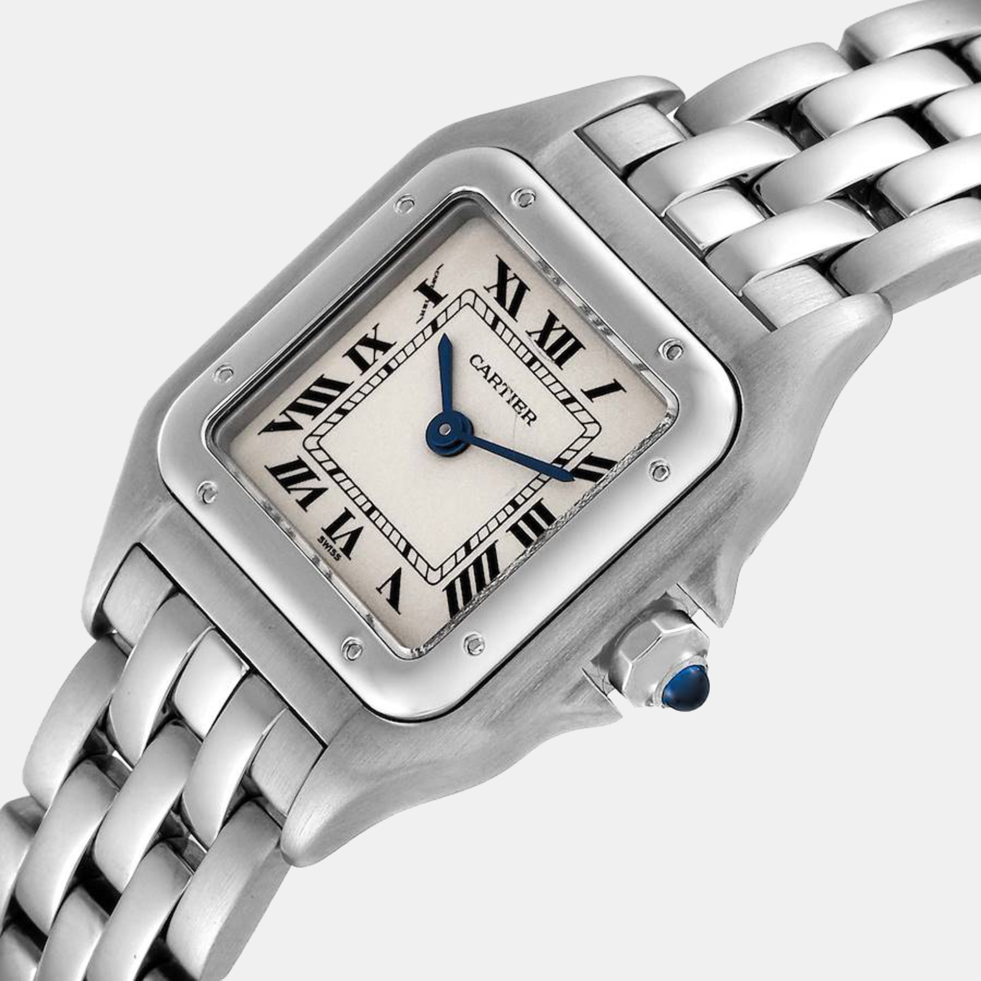 

Cartier Silver Stainless Steel Panthere Quartz W25033P5 Women's Wristwatch 22 mm