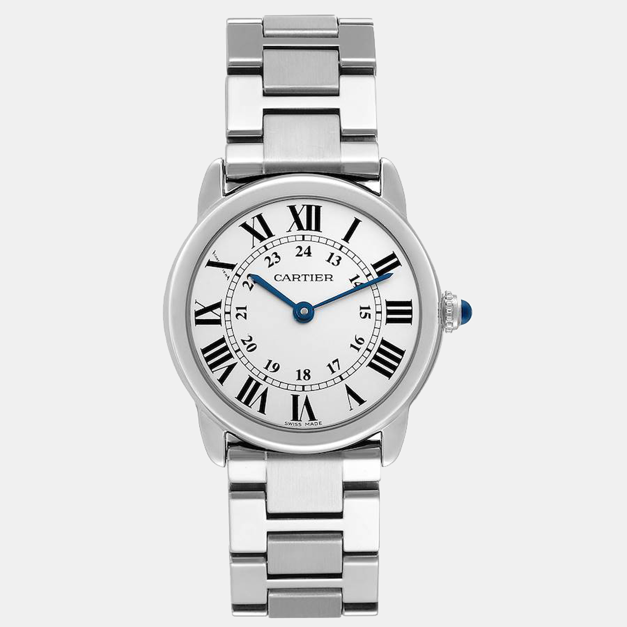 Preowned Cartier Silver Stainless Steel Ronde Solo W6701004 Quartz