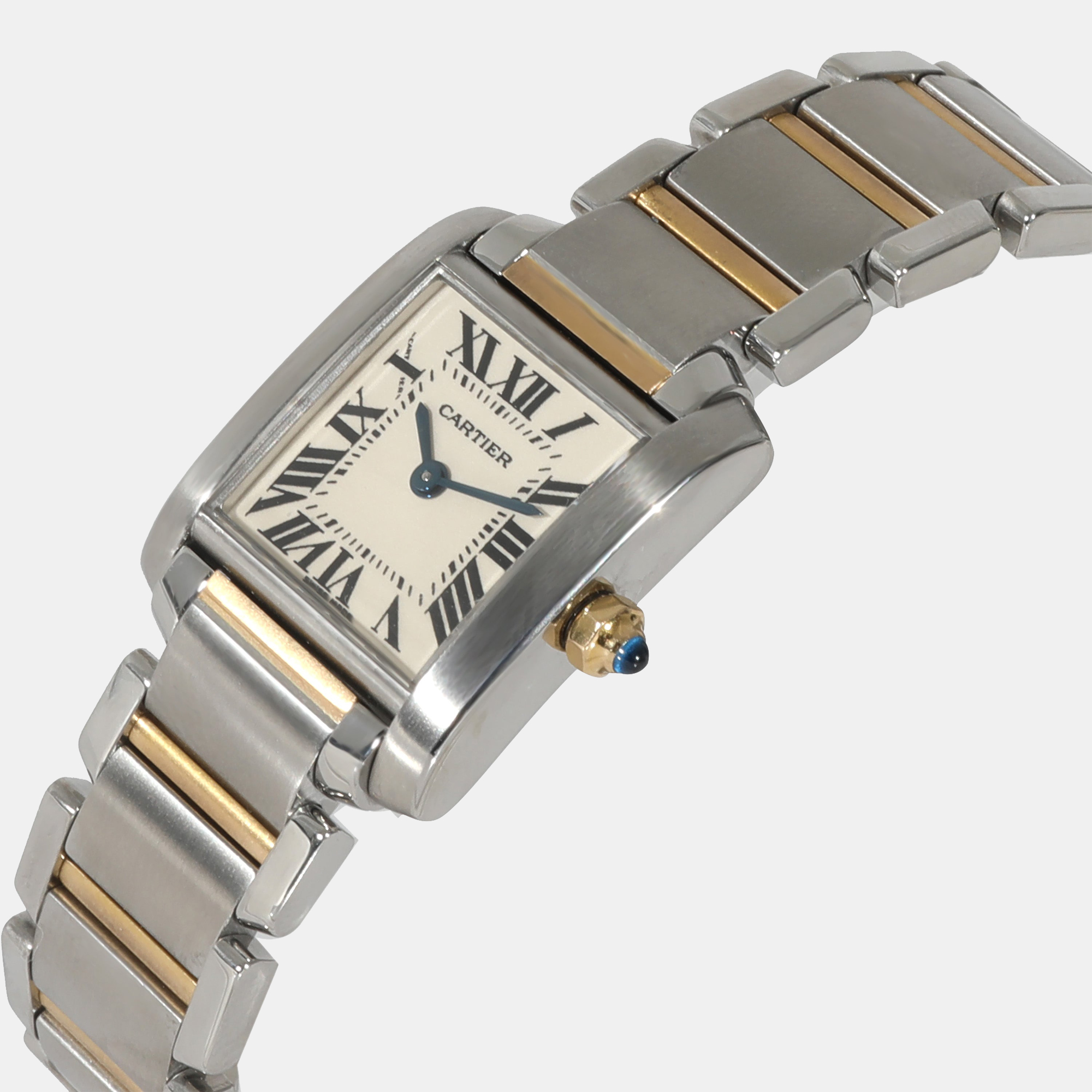 

Cartier Silver 18k Yellow Gold And Stainless Steel Tank Francaise W51007Q4 Automatic Women's Wristwatch 20 mm