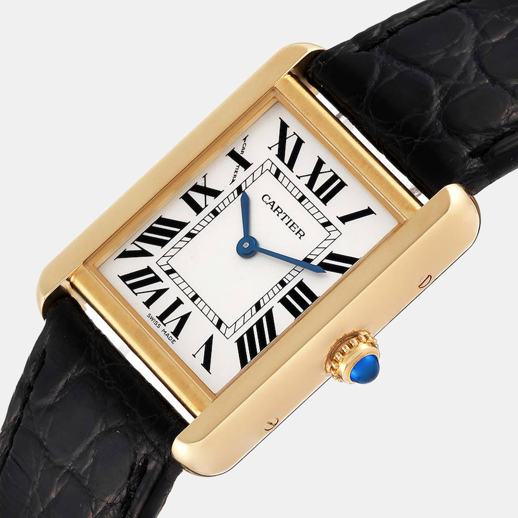 

Cartier Silver 18K Yellow Gold Tank Solo W1018755 Women's Wristwatch 30 mm