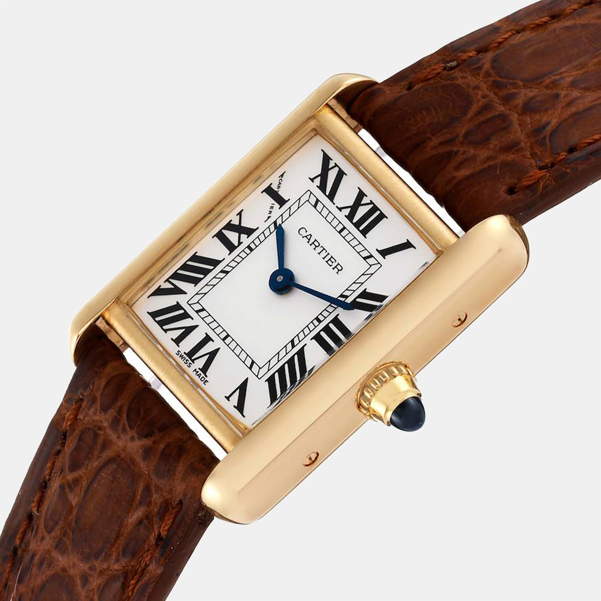 

Cartier Silver 18k Yellow Gold Tank Louis W1529856 Women's Wristwatch 29 mm