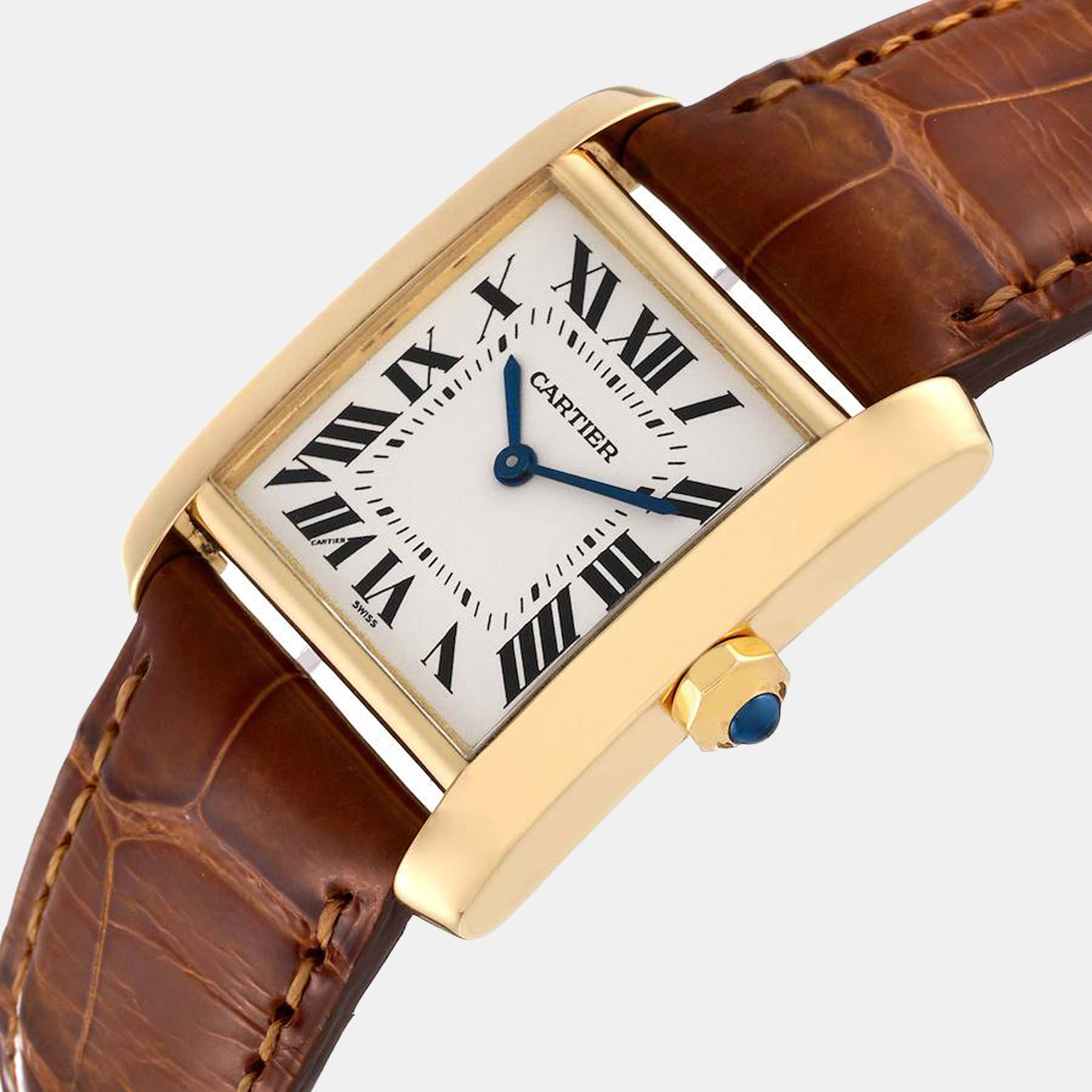 

Cartier Silver 18K Yellow Gold Tank Francaise W5000356 Women's Wristwatch 25 mm