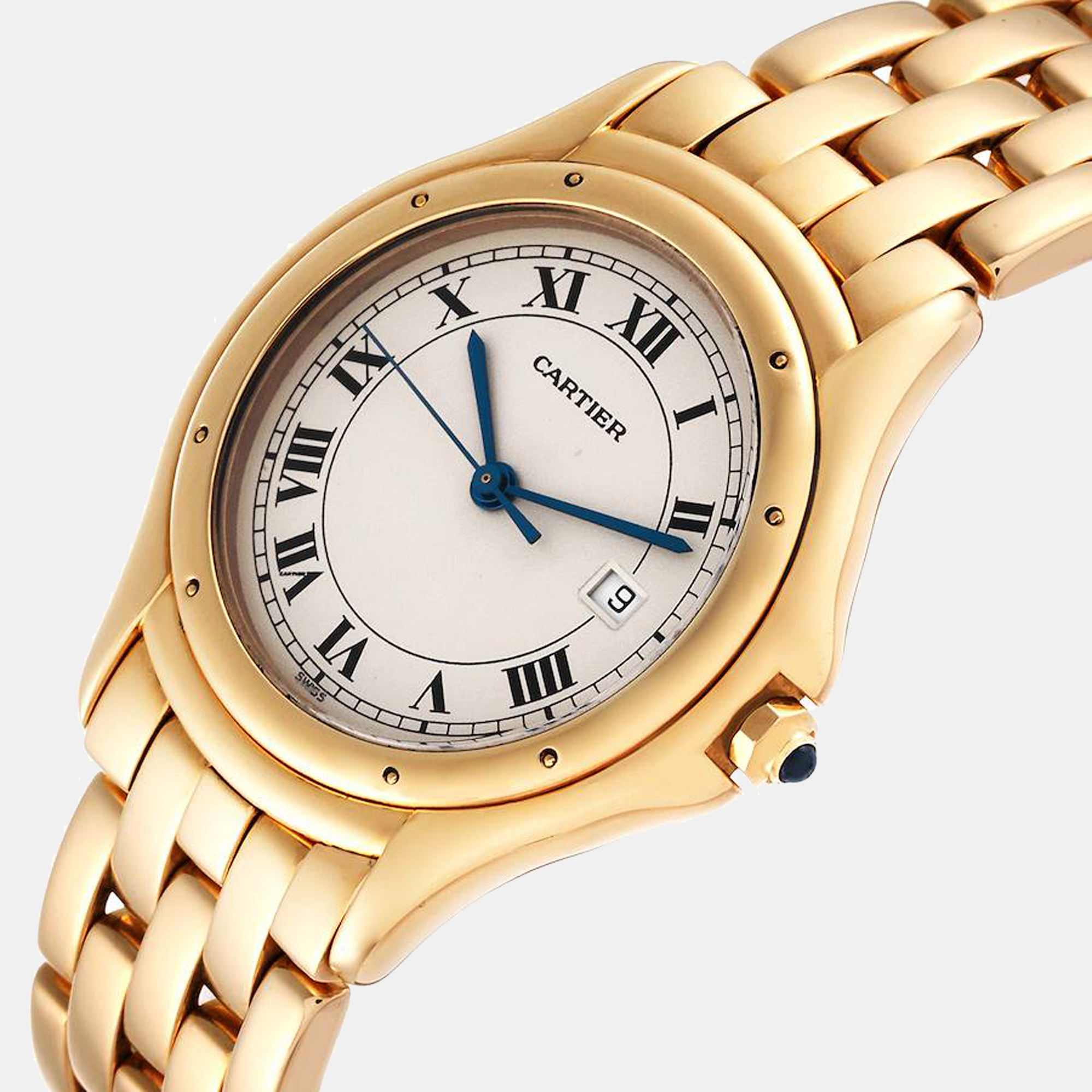 

Cartier Silver 18K Yellow Gold Cougar 116000R Women's Wristwatch 33 mm