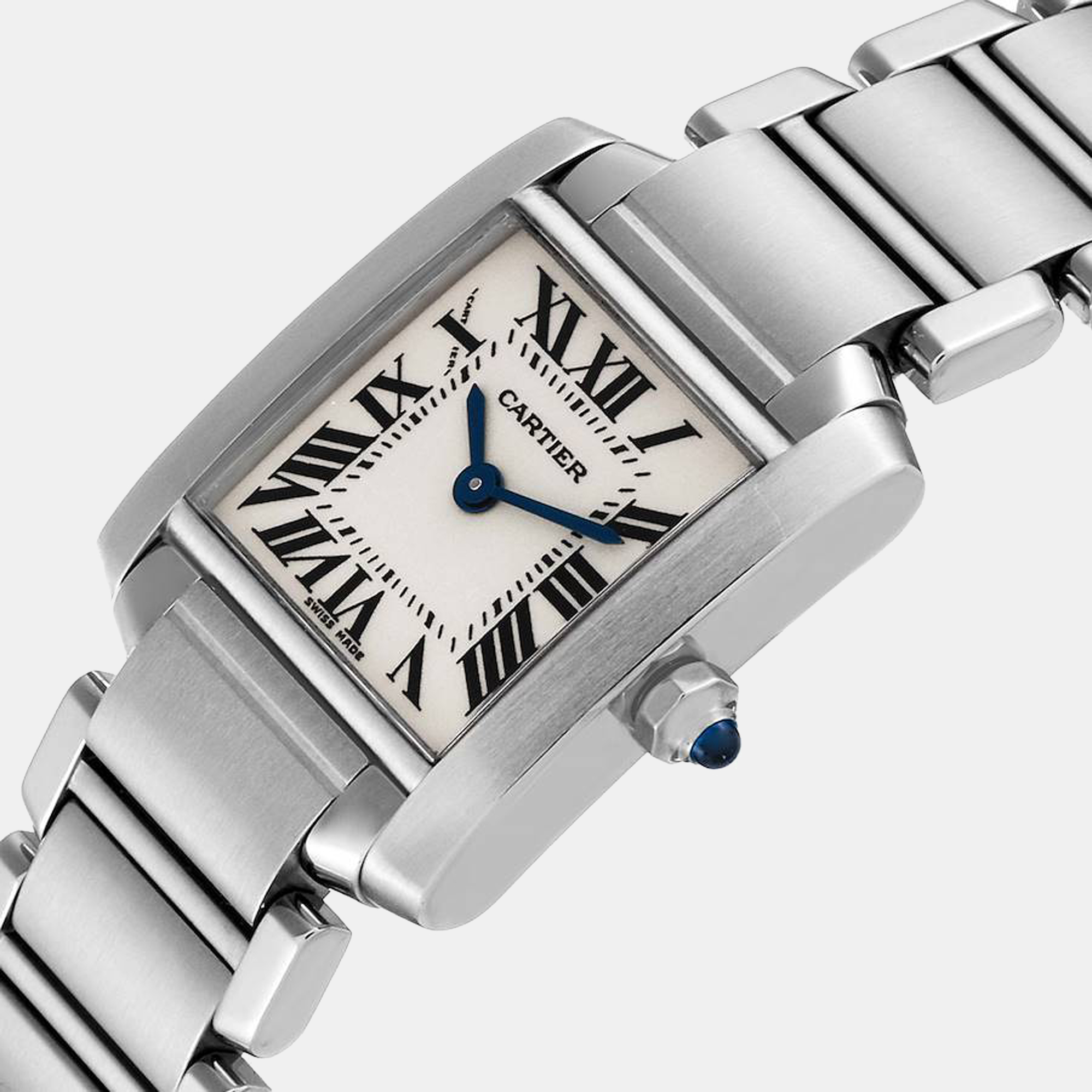 

Cartier Silver Stainless Steel Tank Francaise W51008Q3 Quartz Women's Wristwatch 20 mm