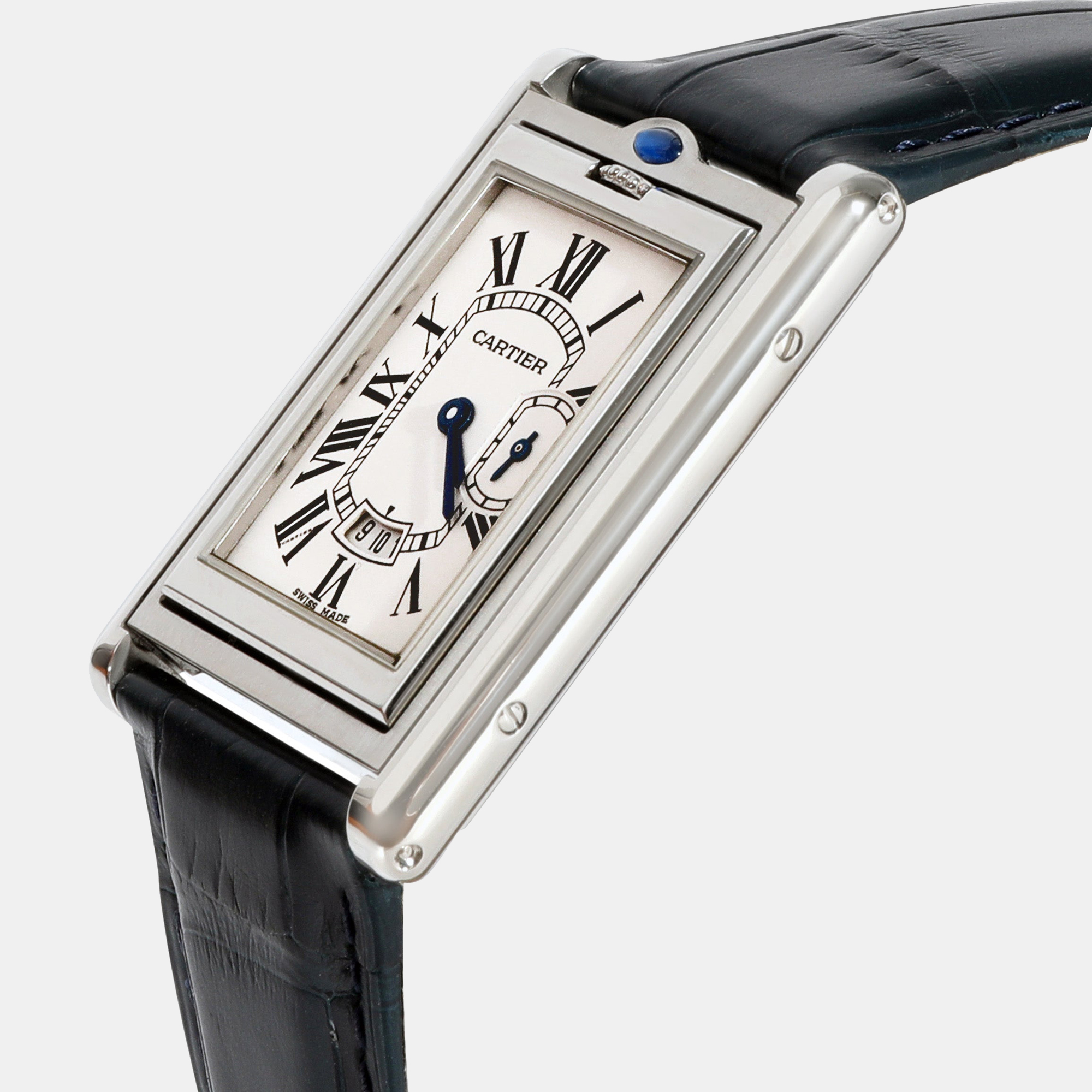 

Cartier Silver Stainless Steel Tank Basculante 2522 Women's Wristwatch 26.5 mm