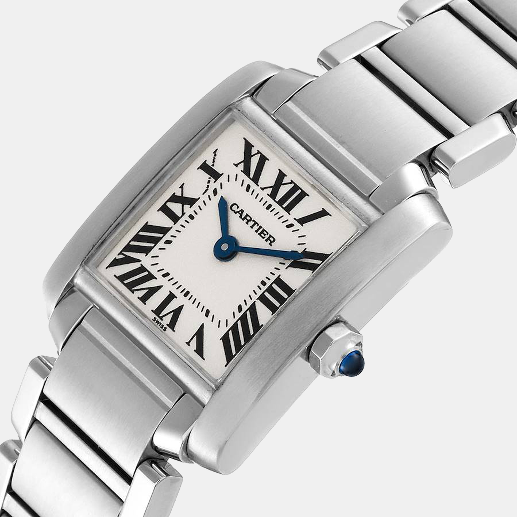 

Cartier Silver Stainless Steel Tank Francaise W51008Q3 Quartz Women's Wristwatch 20 mm