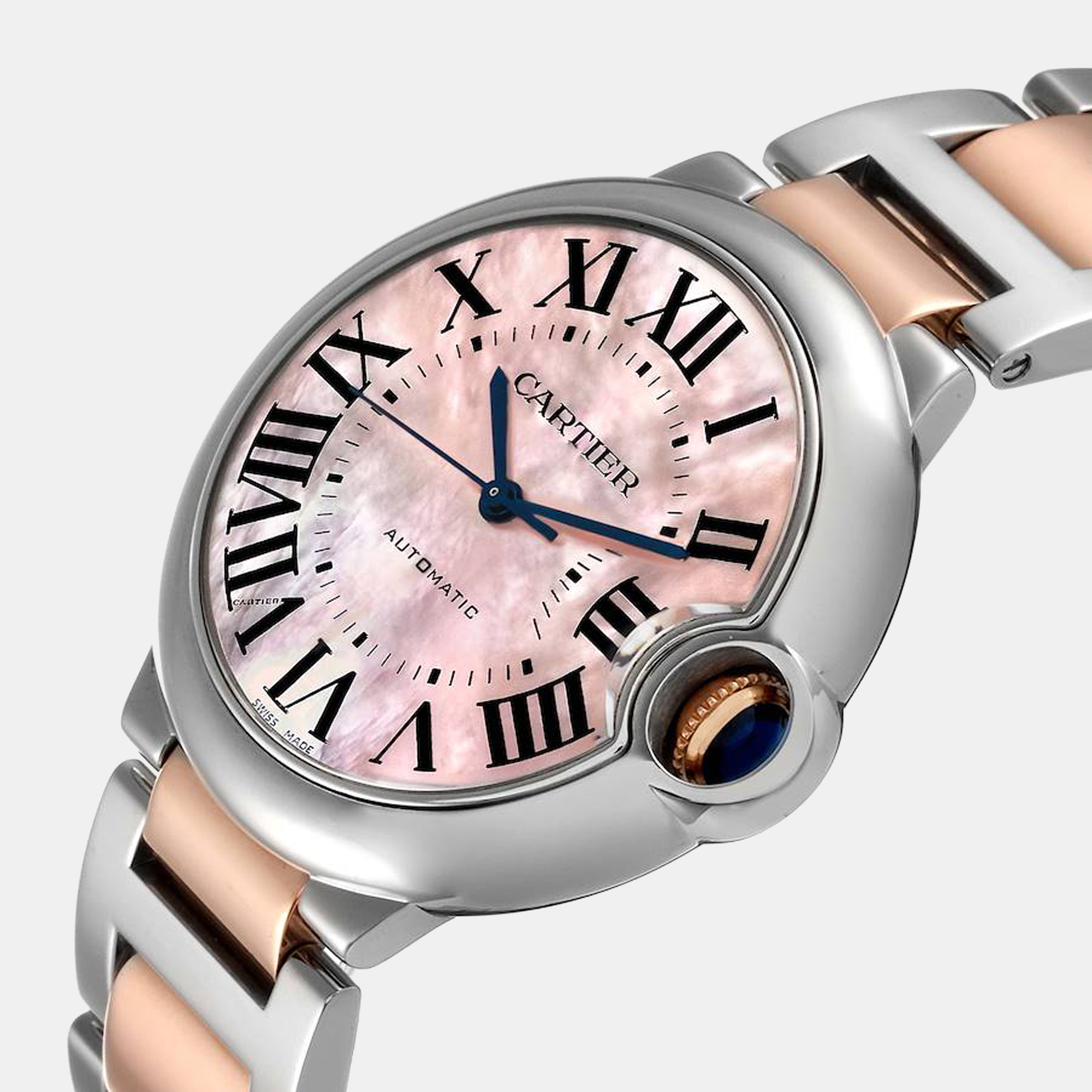 

Cartier MOP 18K Rose Gold And Stainless Steel Ballon Bleu W2BB0011 Automatic Women's Wristwatch 36 mm, Pink