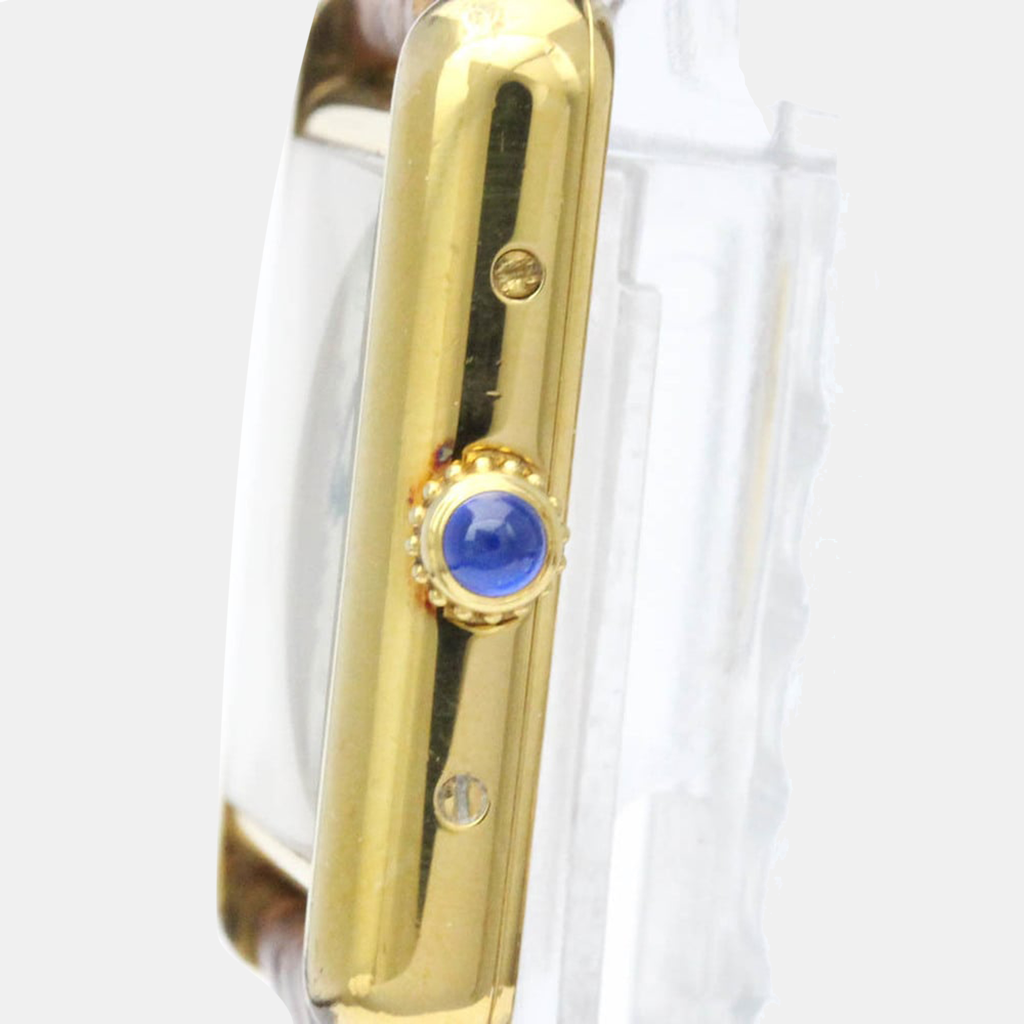 

Cartier Silver Gold Plated Stainless Steel Must Tank Vermeil Quartz Women's Wristwatch 23 mm