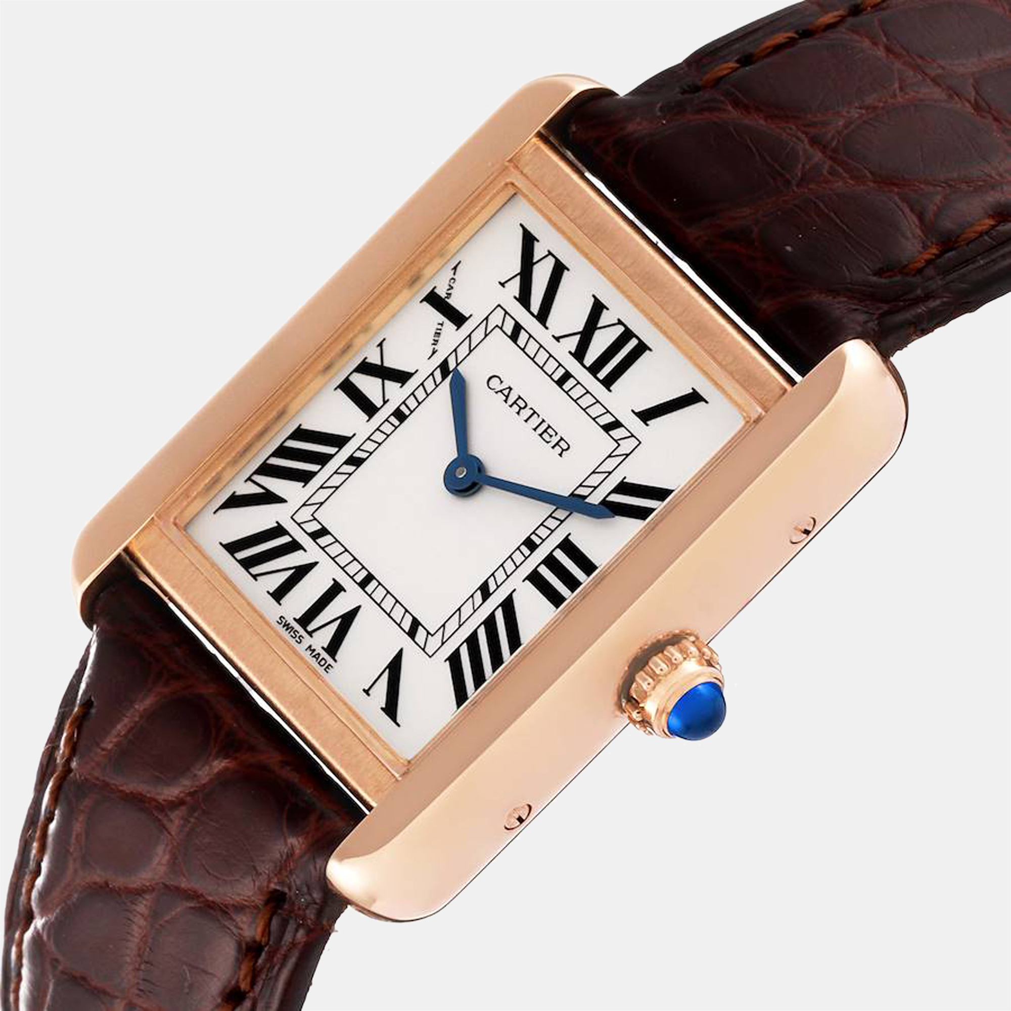 

Cartier Silver 18K Rose Gold Tank Solo W5200024 Women's Wristwatch 30 mm