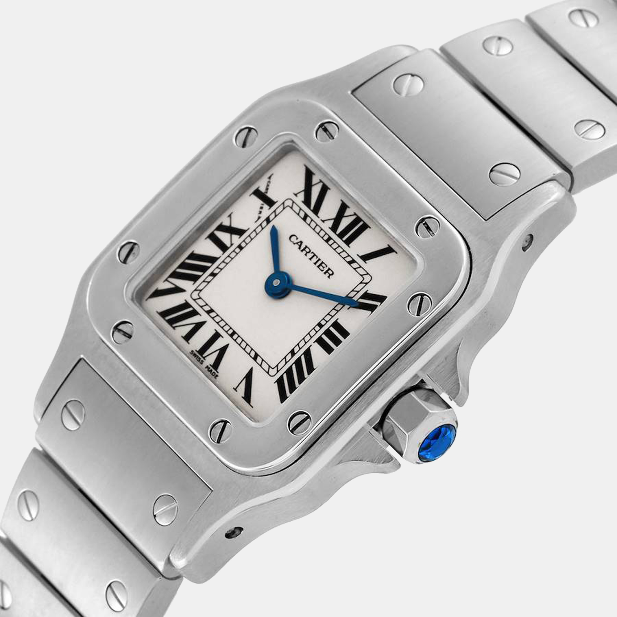 

Cartier Silver Stainless Steel Santos Galbee W20056D6 Women's Wristwatch 24 mm