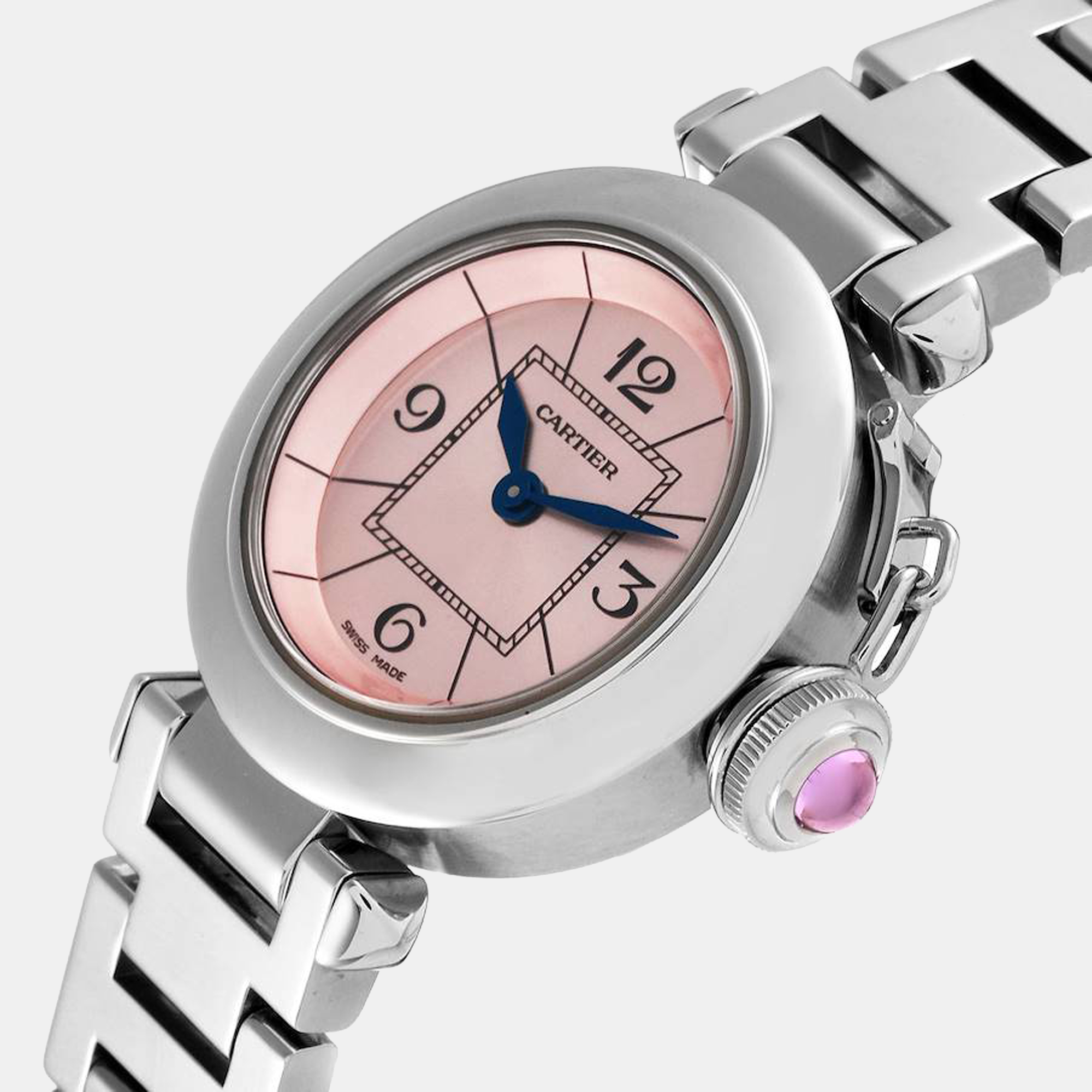 

Cartier Pink Stainless Steel Miss Pasha W3140008 Quartz Women's Wristwatch 27 mm