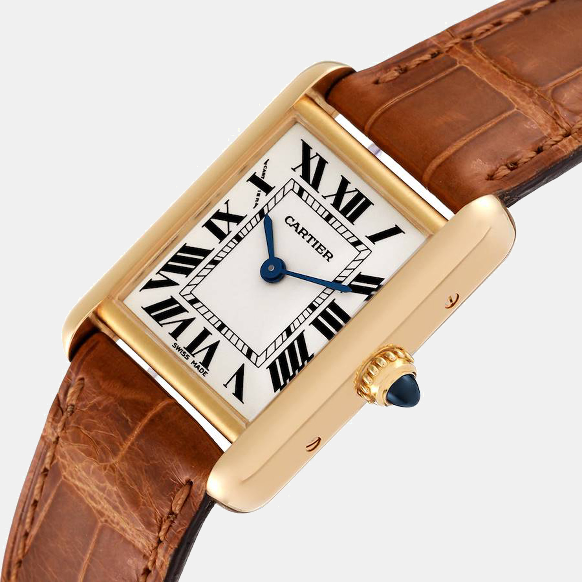 

Cartier Silver 18K Yellow Gold Tank Louis W1529856 Quartz Women's Wristwatch 29 mm