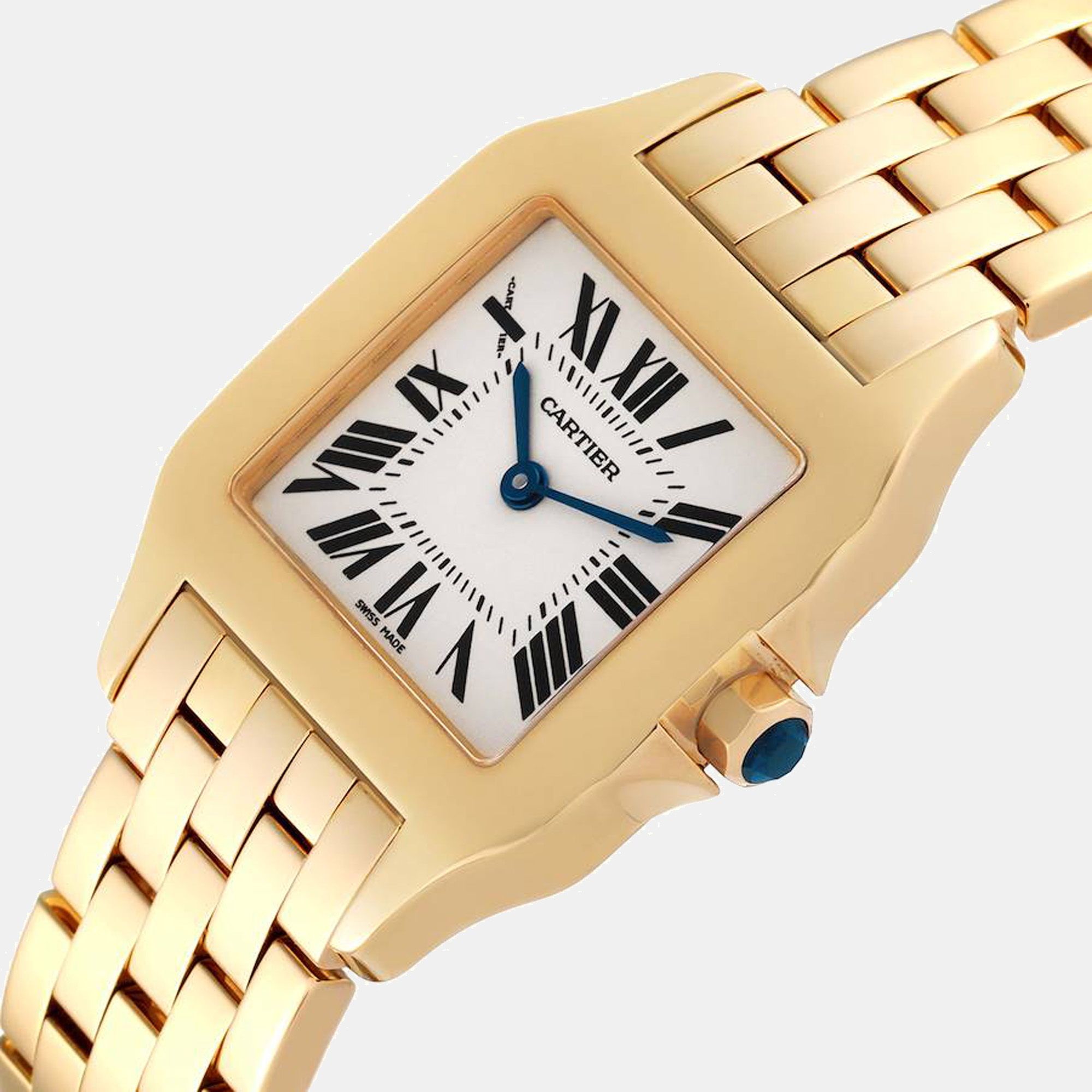

Cartier Silver 18K Yellow Gold Santos Demoiselle W25062X9 Quartz Women's Wristwatch 26 mm