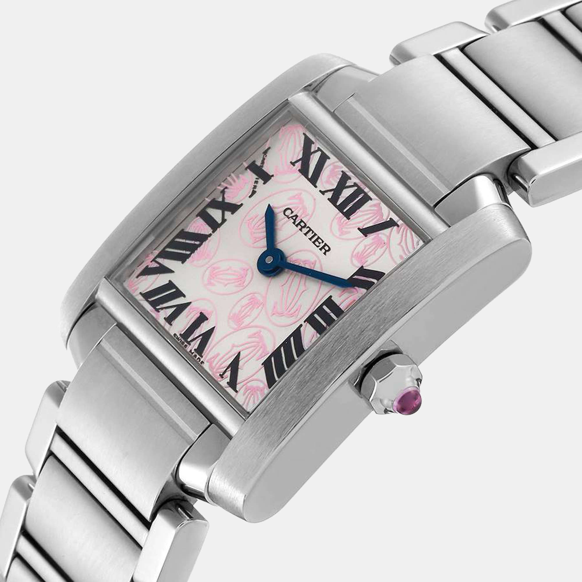 

Cartier Pink Stainless Steel Tank Francaise W51031Q3 Women's Wristwatch 25 mm