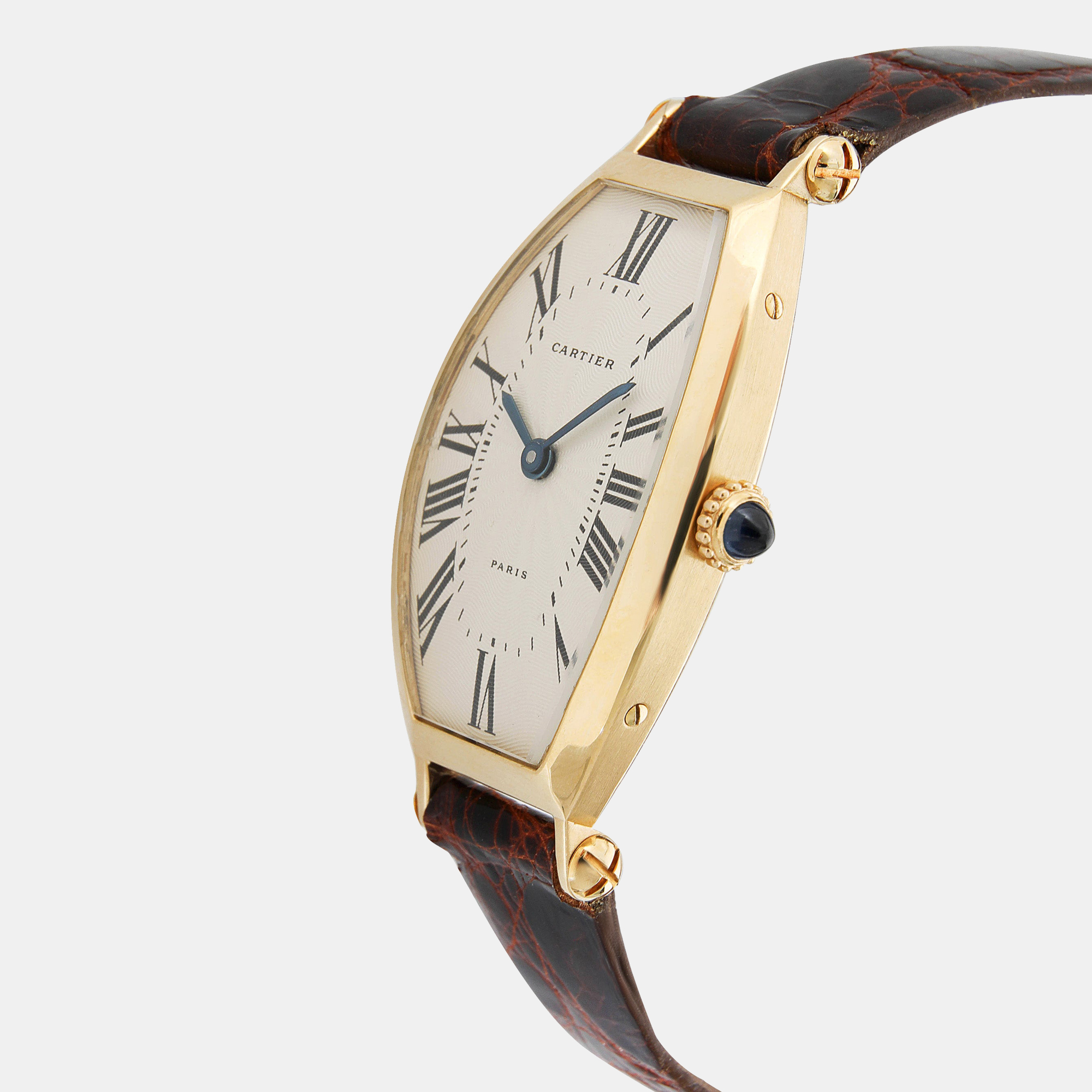 

Cartier Silver 18K Yellow Gold Tonneau W1528551 Women's Wristwatch 21 mm