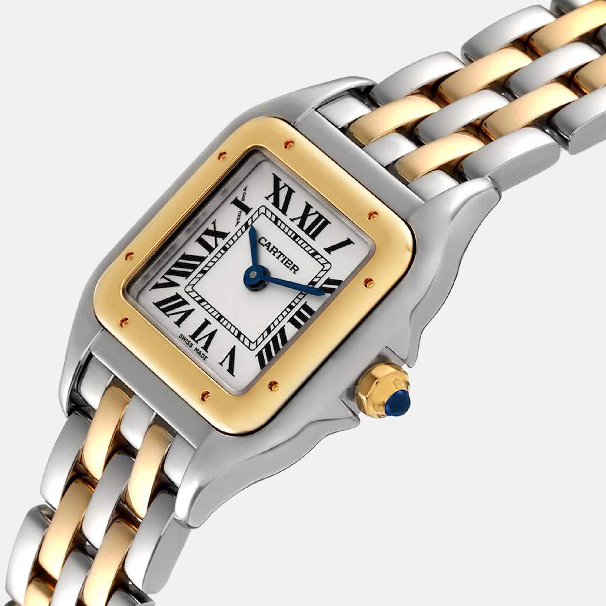 

Cartier Silver 18K Yellow Gold And Stainless Steel Panthere W2PN0006 Women's Wristwatch 22 mm