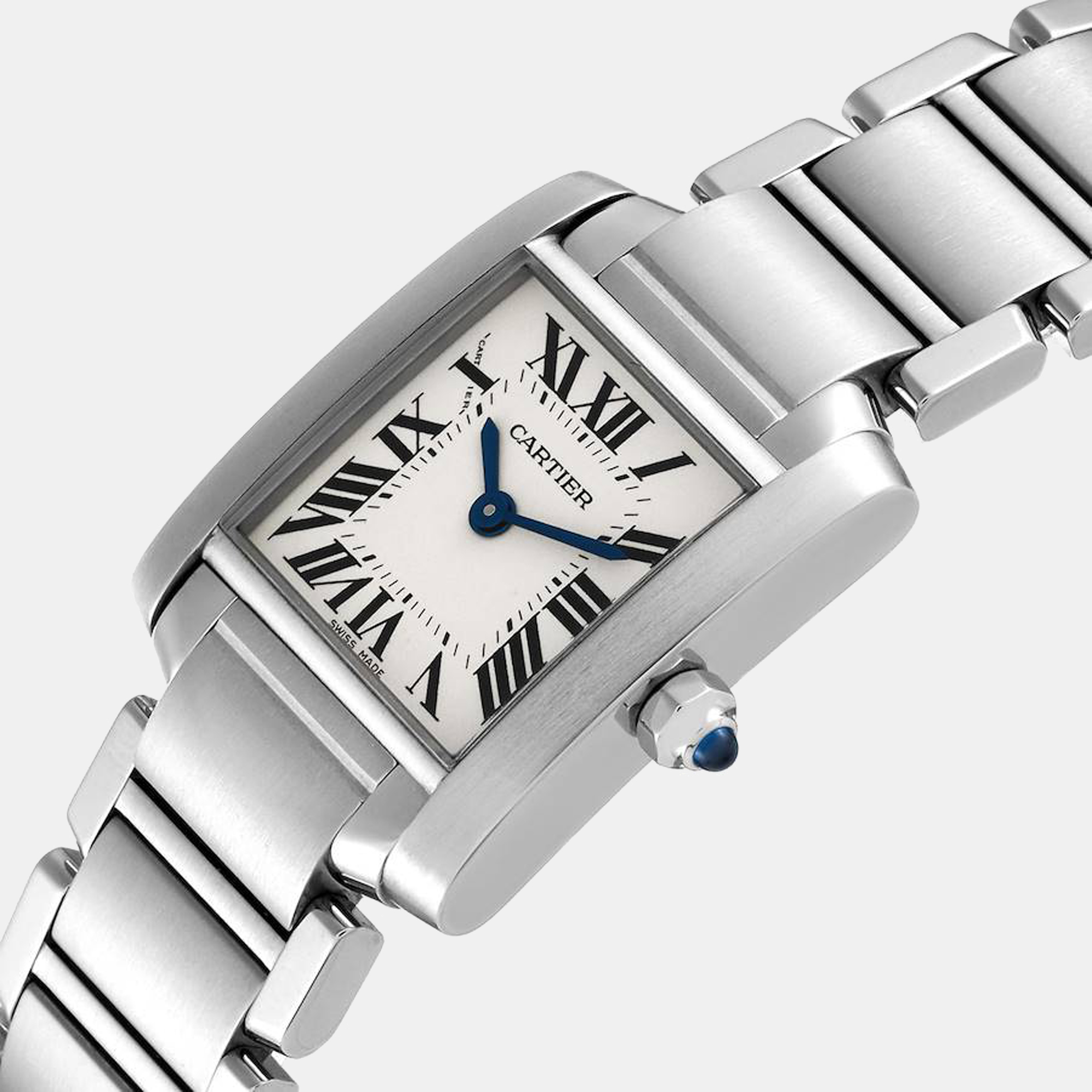 

Cartier White Stainless Steel Tank Francaise W51008Q3 Women's Wristwatch 25 mm