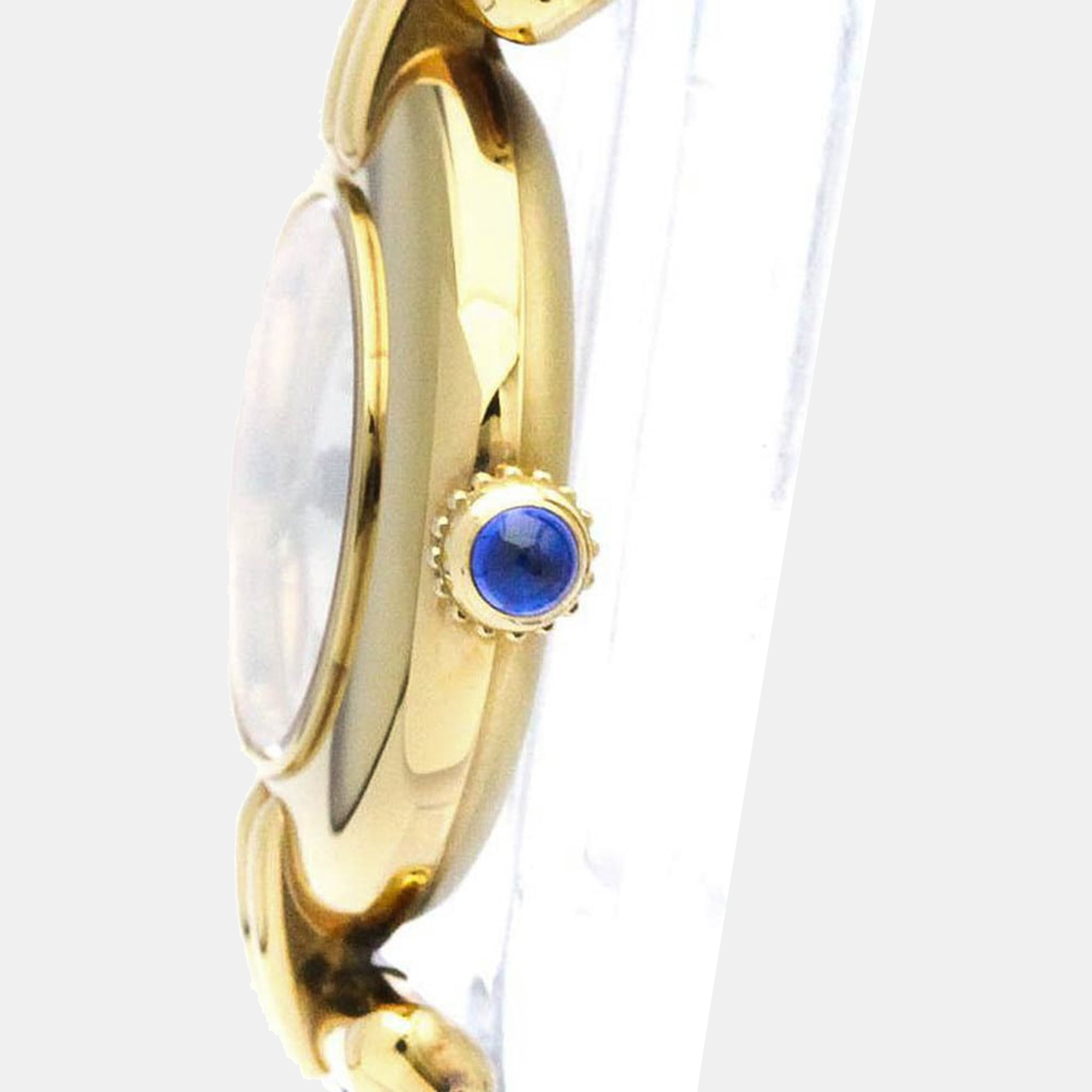 

Cartier White Yellow Gold Plated Stainless Steel Must Colisee W1006654 Women's Wristwatch 24 mm