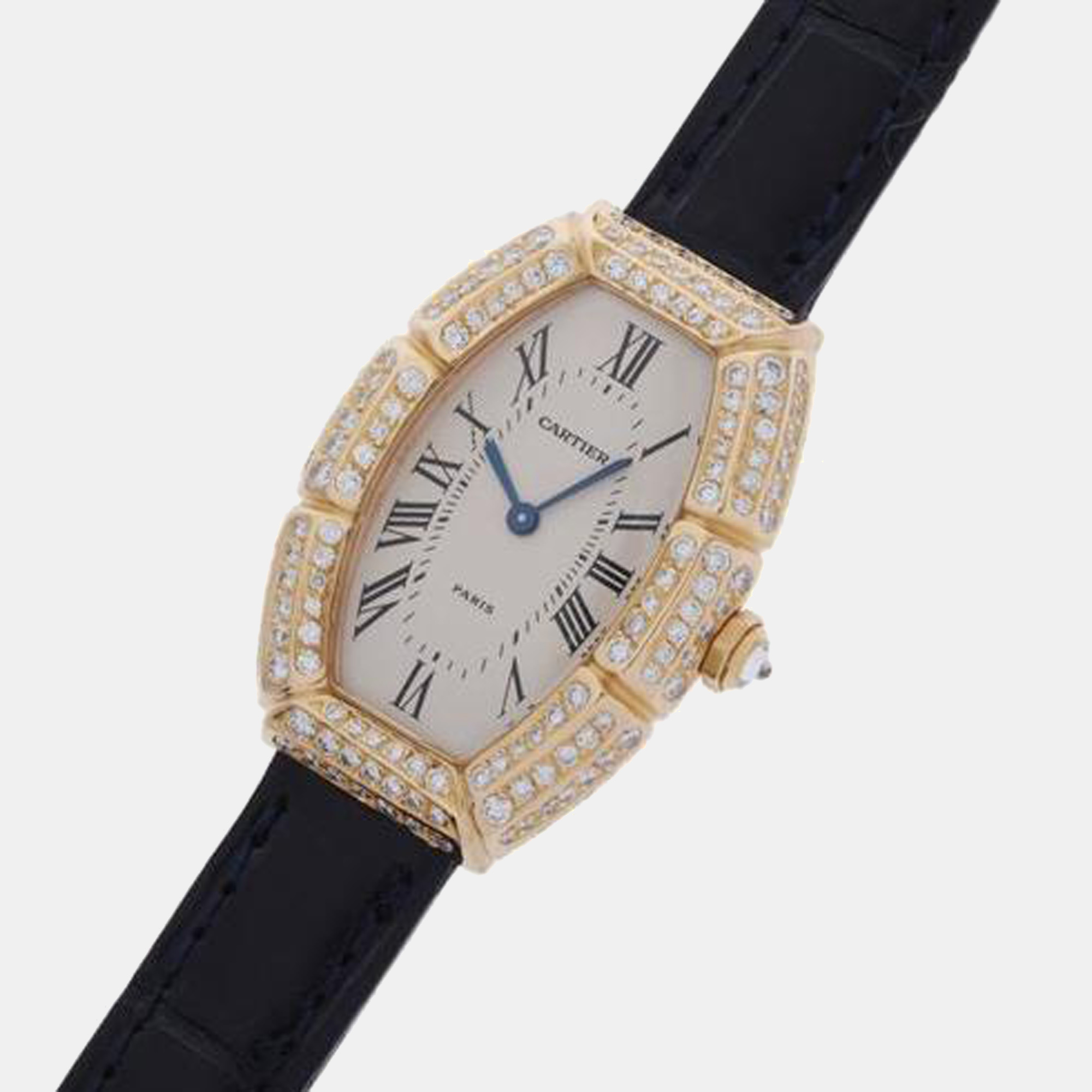 

Cartier White Diamonds 18K Yellow Gold Tonneau CRWA501931 Women's Wristwatch 25.5 mm