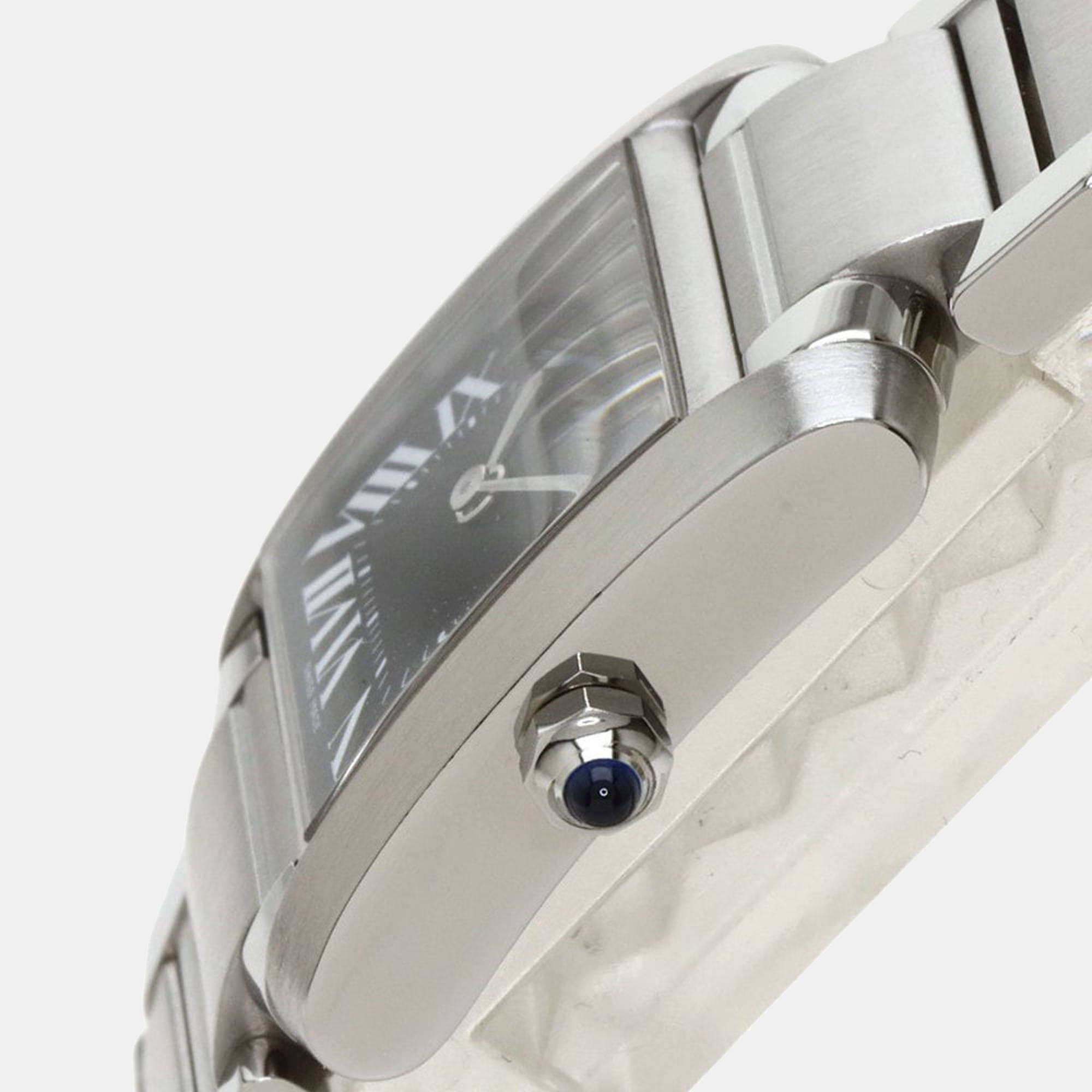 

Cartier Black Stainless Steel Tank Francaise Women's Wristwatch 20 mm