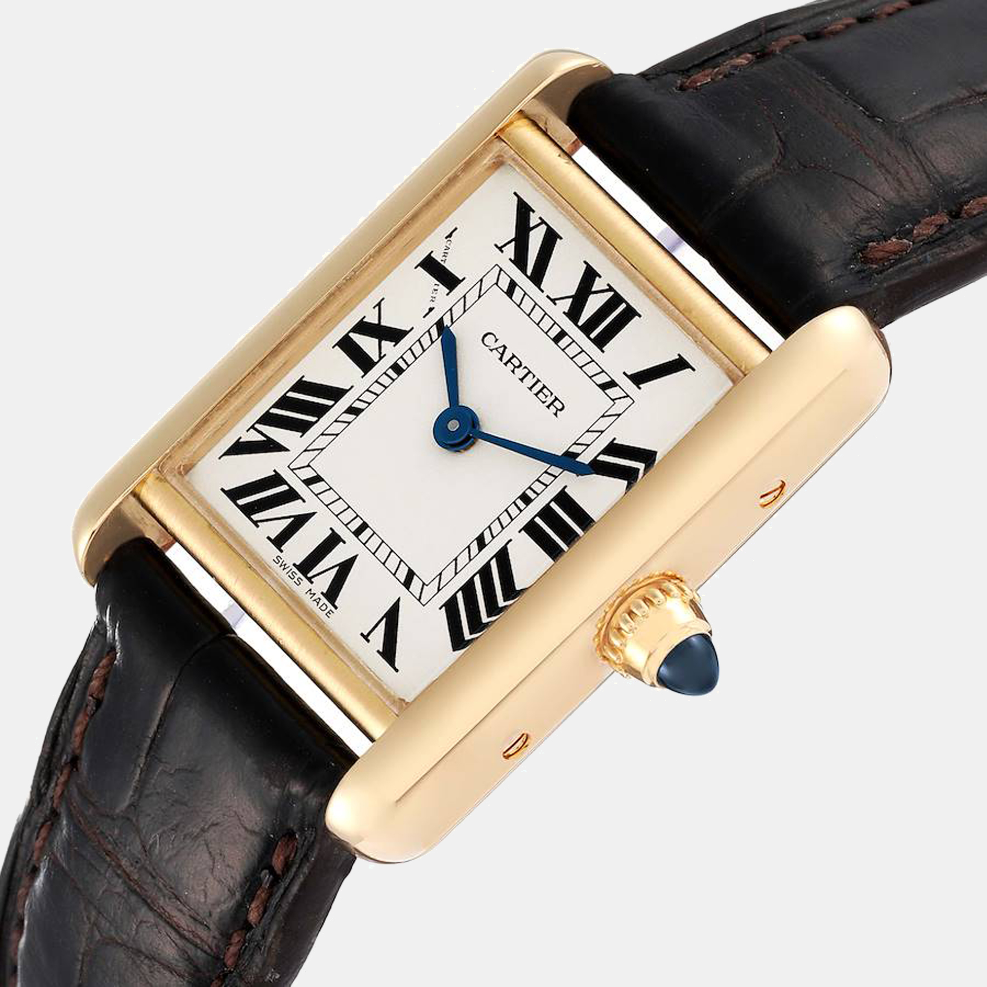 

Cartier Silver 18k Yellow Gold Tank Louis W1529856 Women's Wristwatch 29 mm
