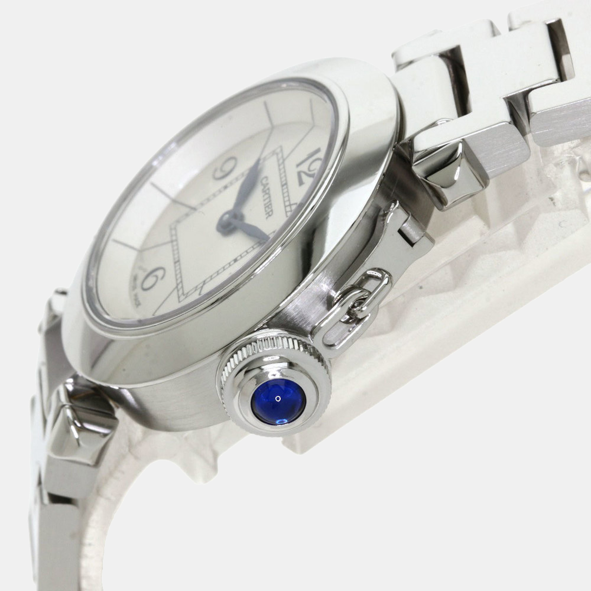 

Cartier Silver Stainless Steel Miss Pasha W3140007 Women's Wristwatch 28 mm