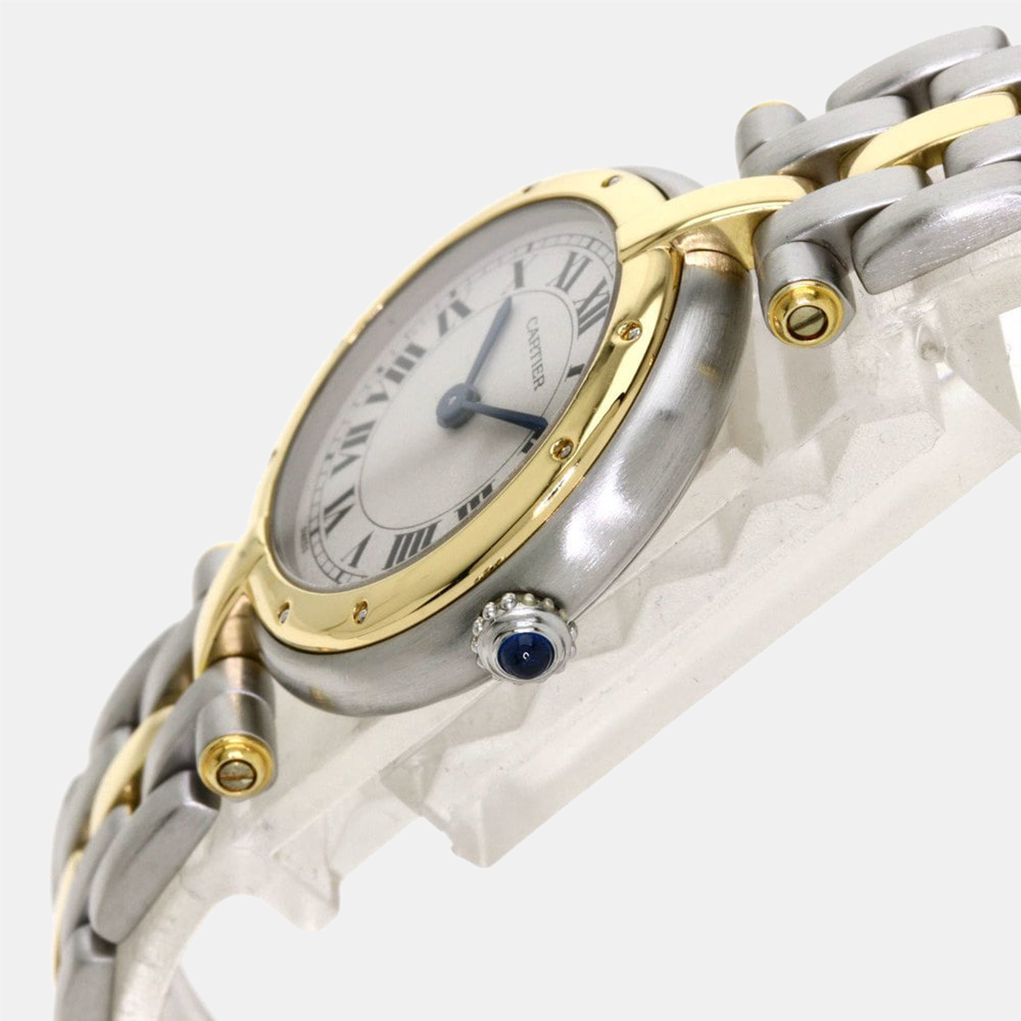 

Cartier Silver 18K Yellow Gold And Stainless Steel Panthere Cougar Women's Wristwatch 24 mm