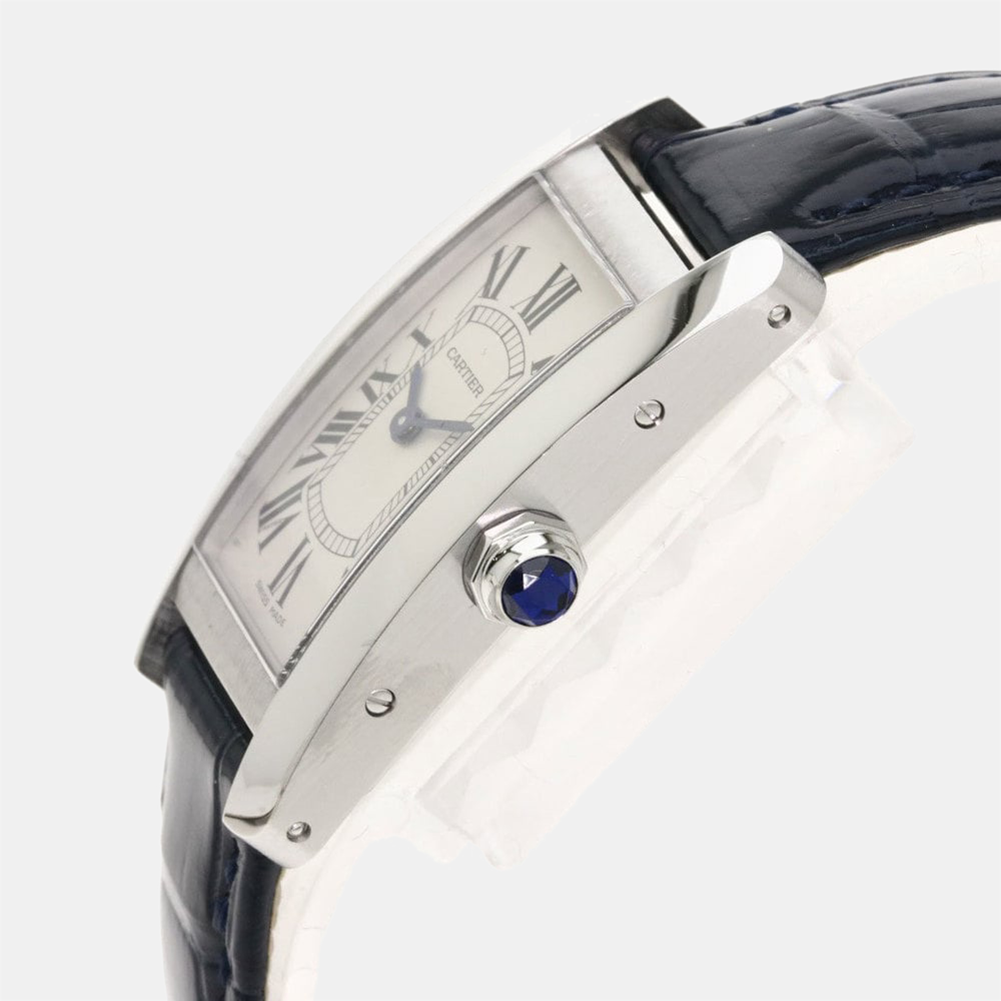 

Cartier Silver Stainless Steel Tank Americaine WSTA0016 Women's Wristwatch 19 mm