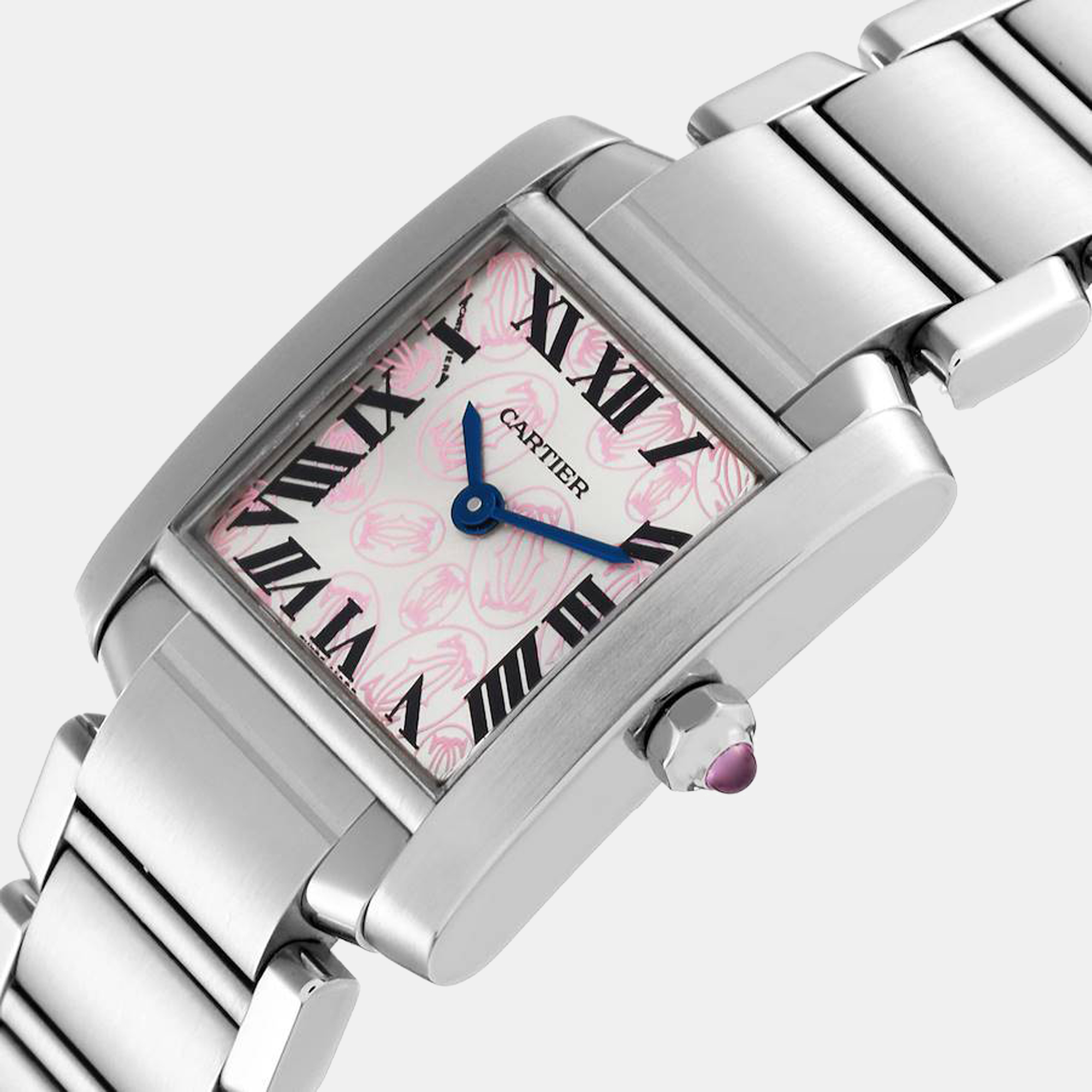 

Cartier Pink MOP Stainless Steel Tank Francaise W51031Q3 Women's Wristwatch 20 mm