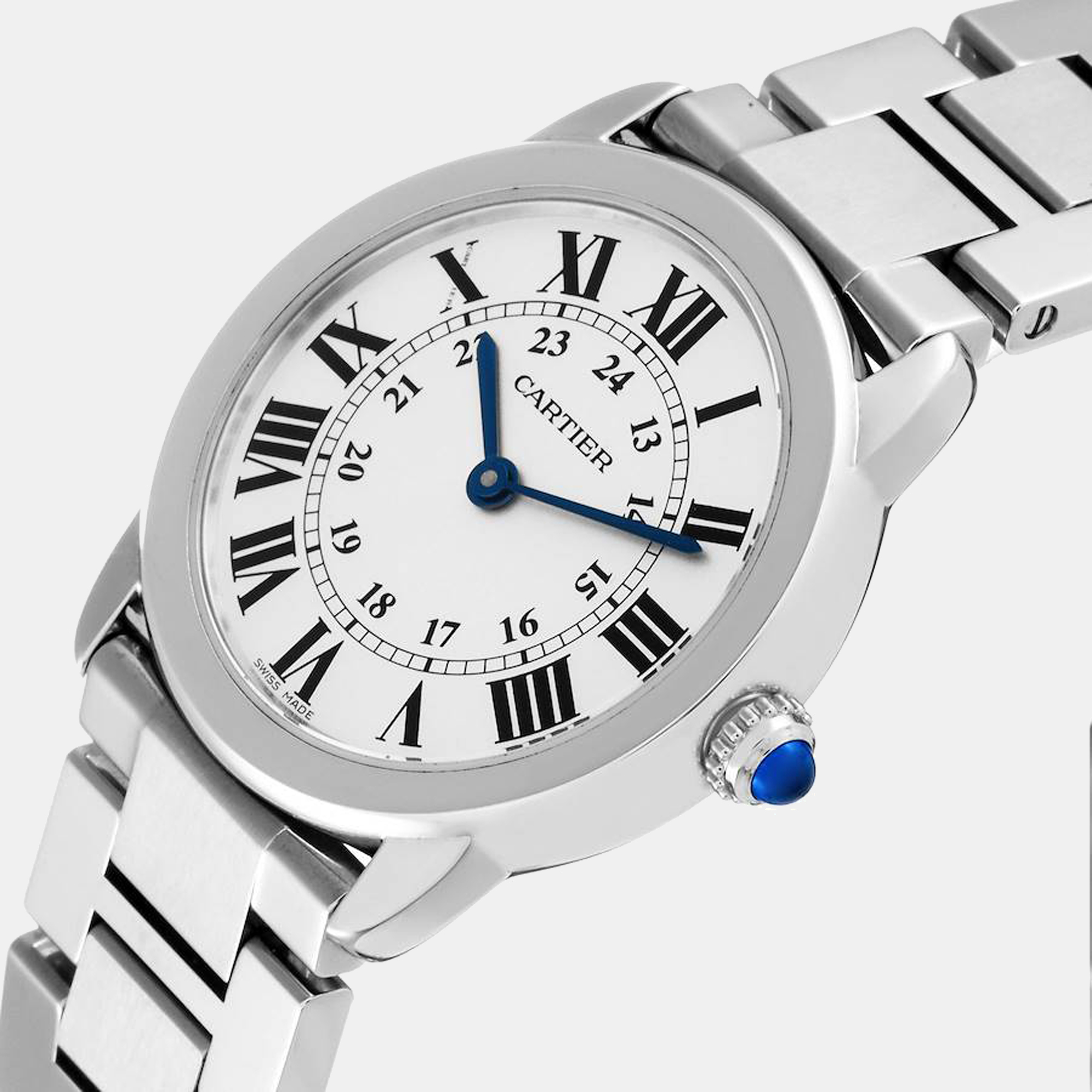 

Cartier Silver Stainless Steel Ronde Solo W6701004 Women's Wristwatch 29 mm