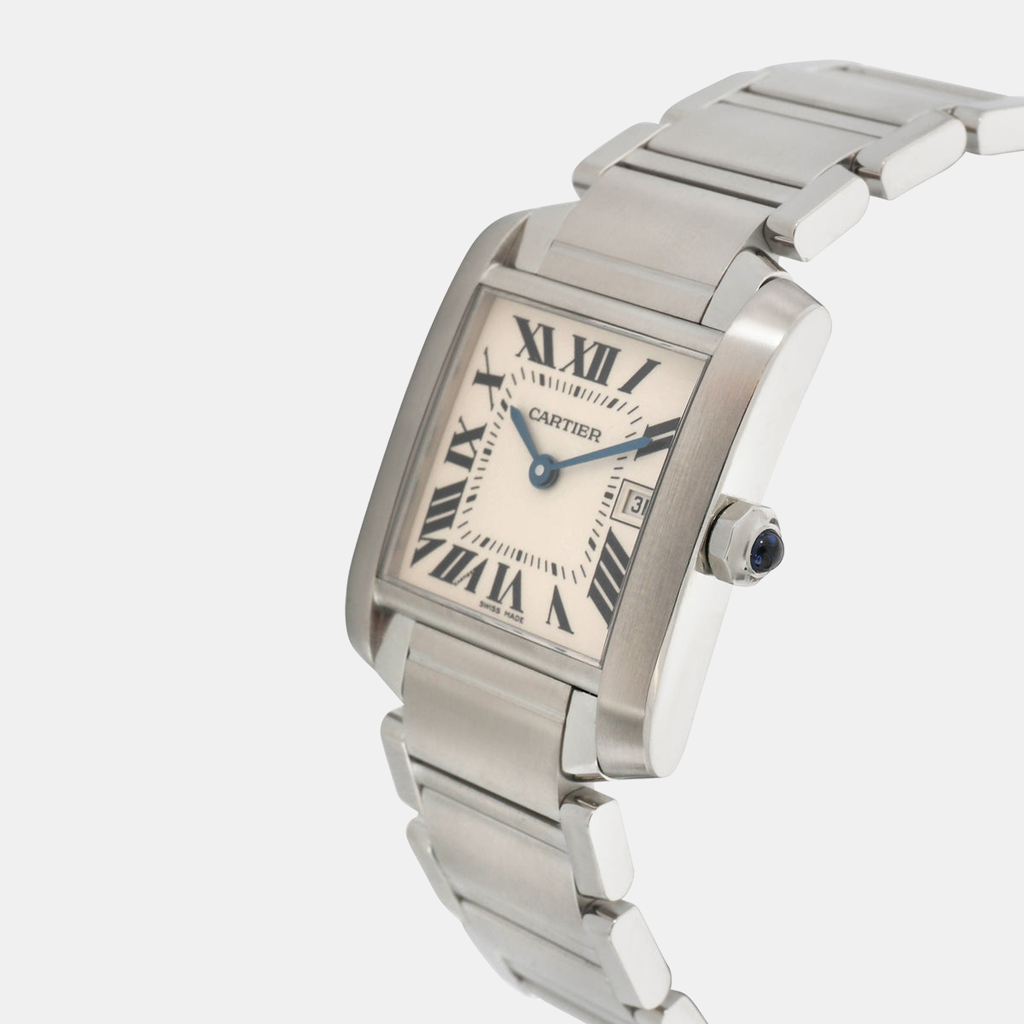 

Cartier Silver Stainless Steel Tank Francaise W51011Q3 Women's Wristwatch 25 mm